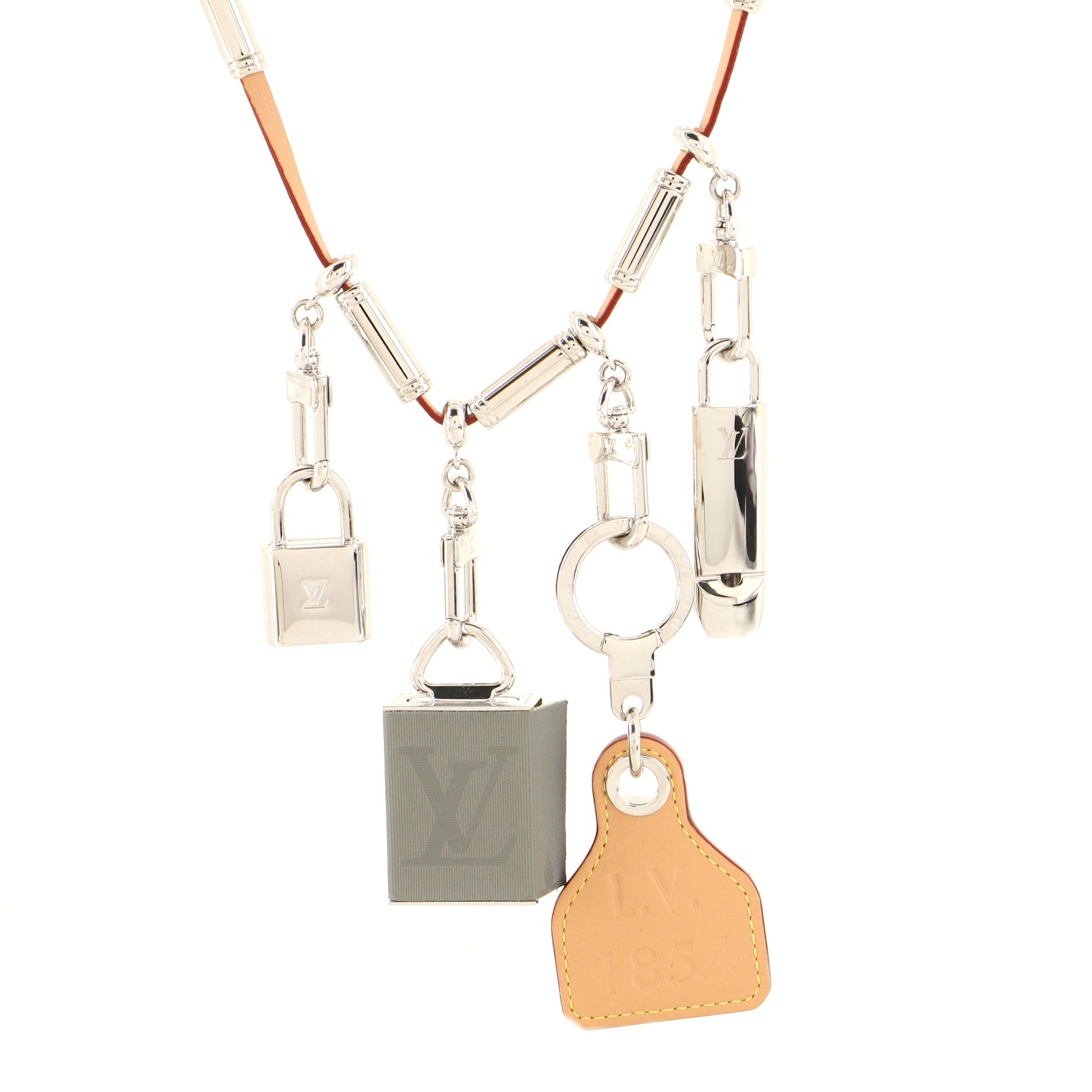 Survival Necklace Leather, Paracord and Metal