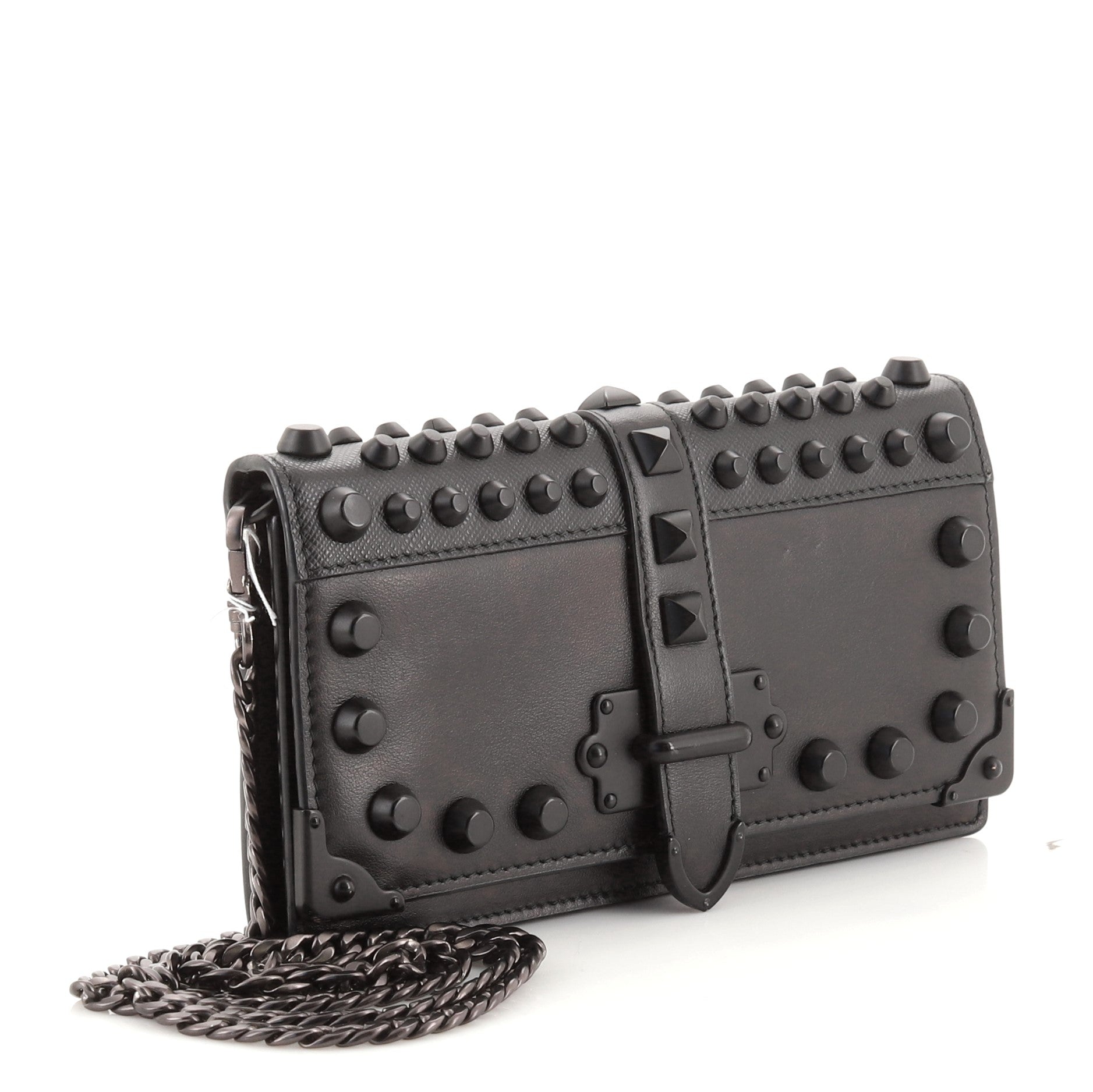 Cahier Crossbody Bag Studded City Calf and Saffiano Leather Mini