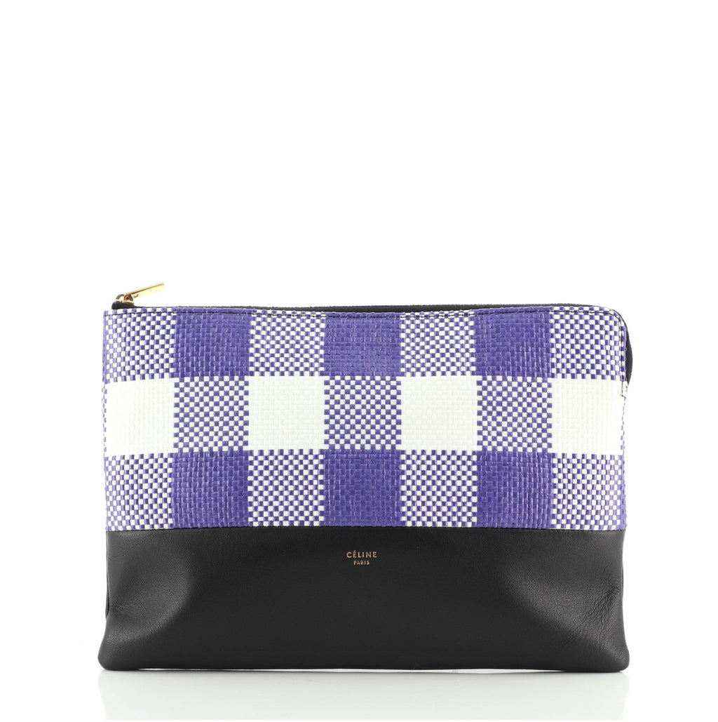Solo Clutch Woven Raffia and Leather Small