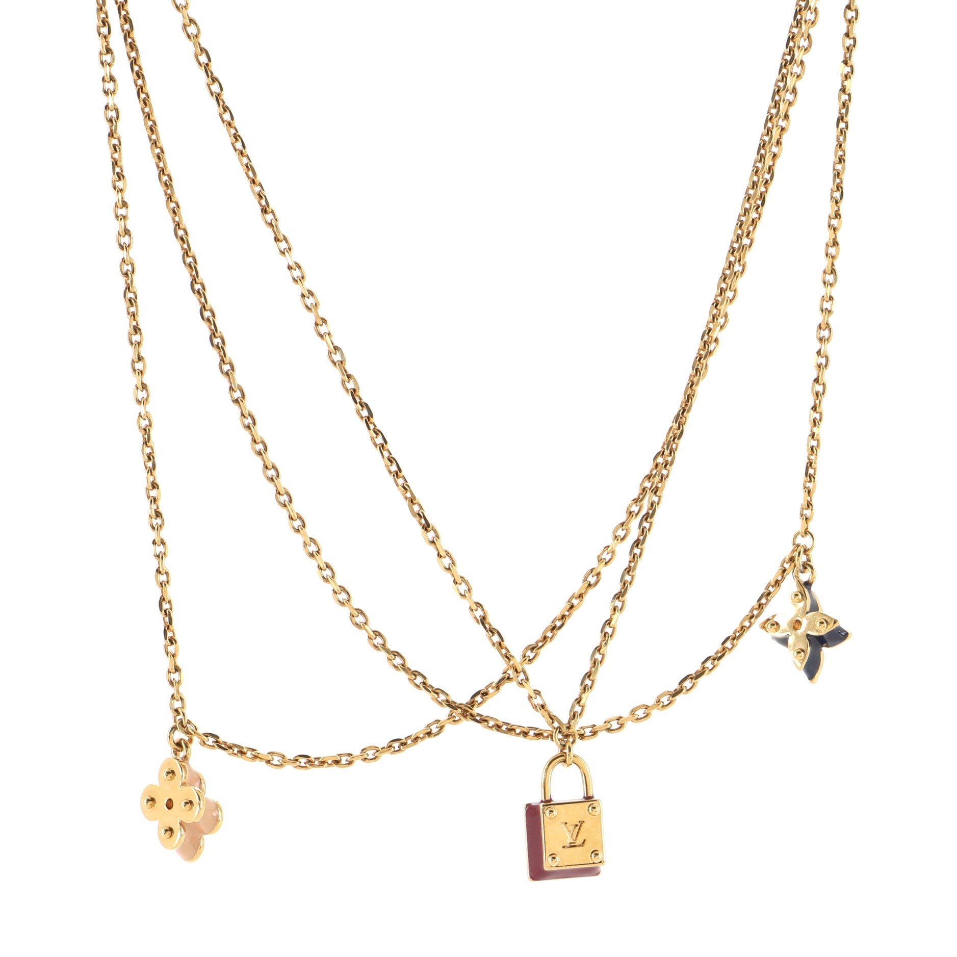 Sweet Charms Multistrand Necklace Metal with Enamel