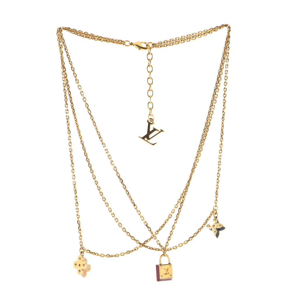 Sweet Charms Multistrand Necklace Metal with Enamel
