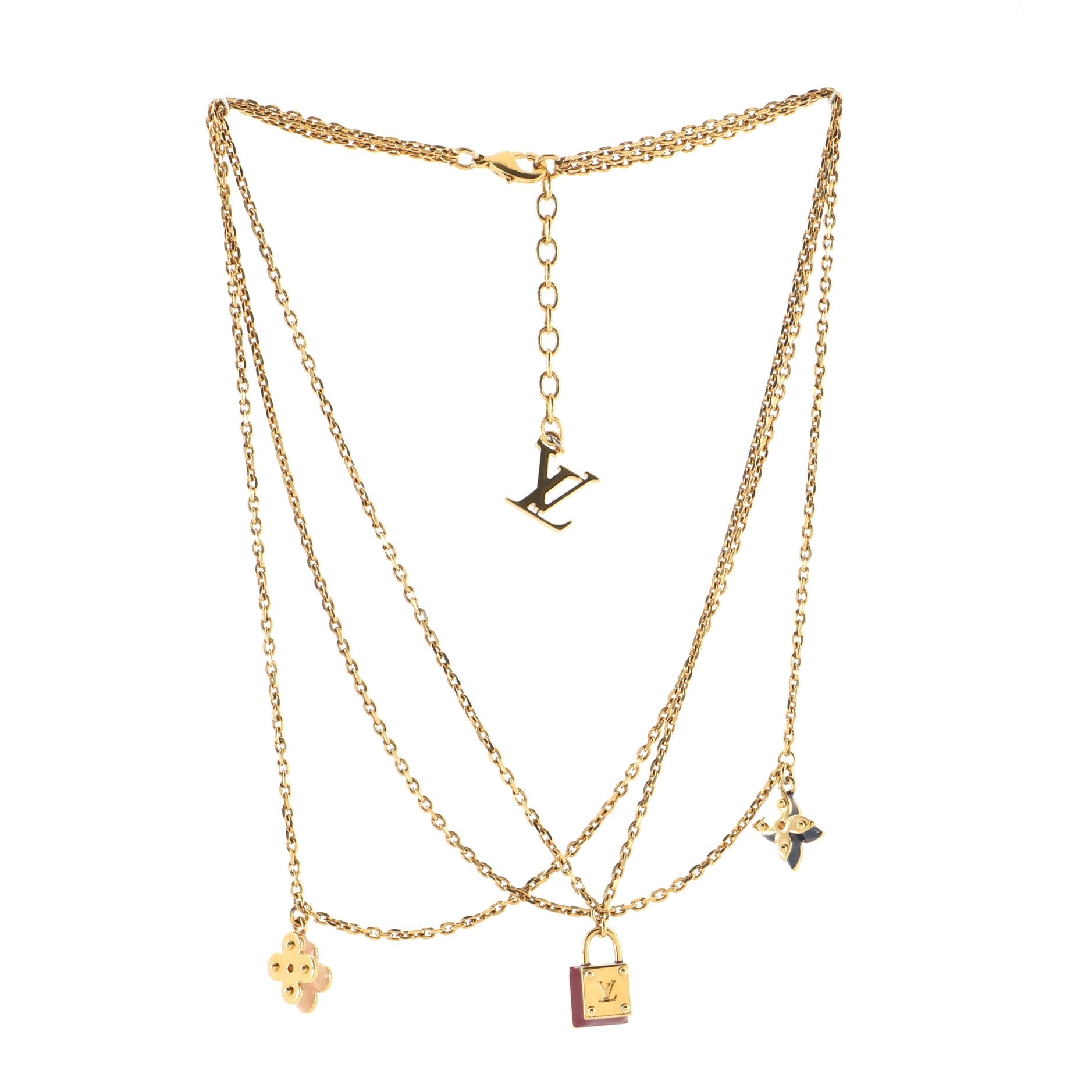 Sweet Charms Multistrand Necklace Metal with Enamel