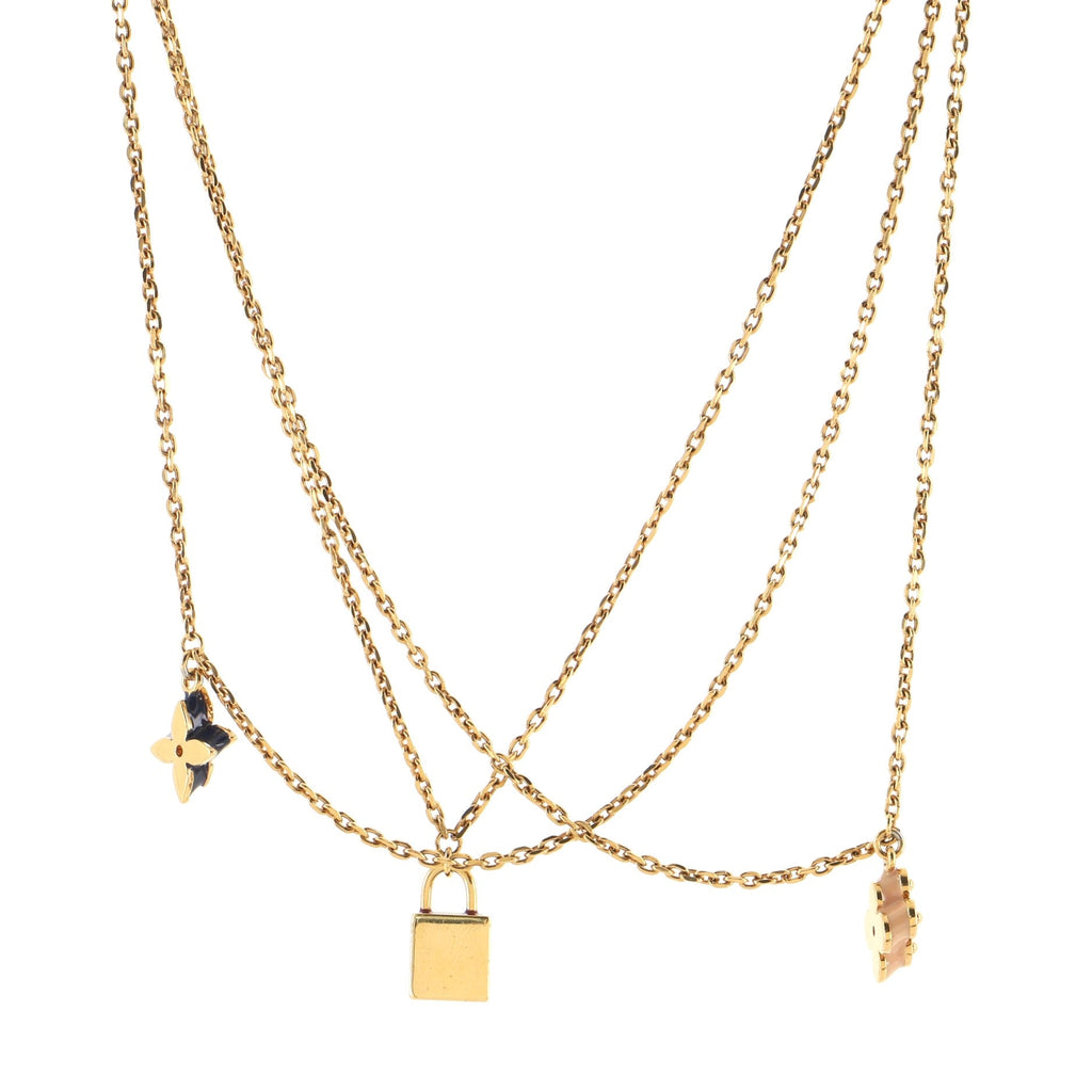 Sweet Charms Multistrand Necklace Metal with Enamel