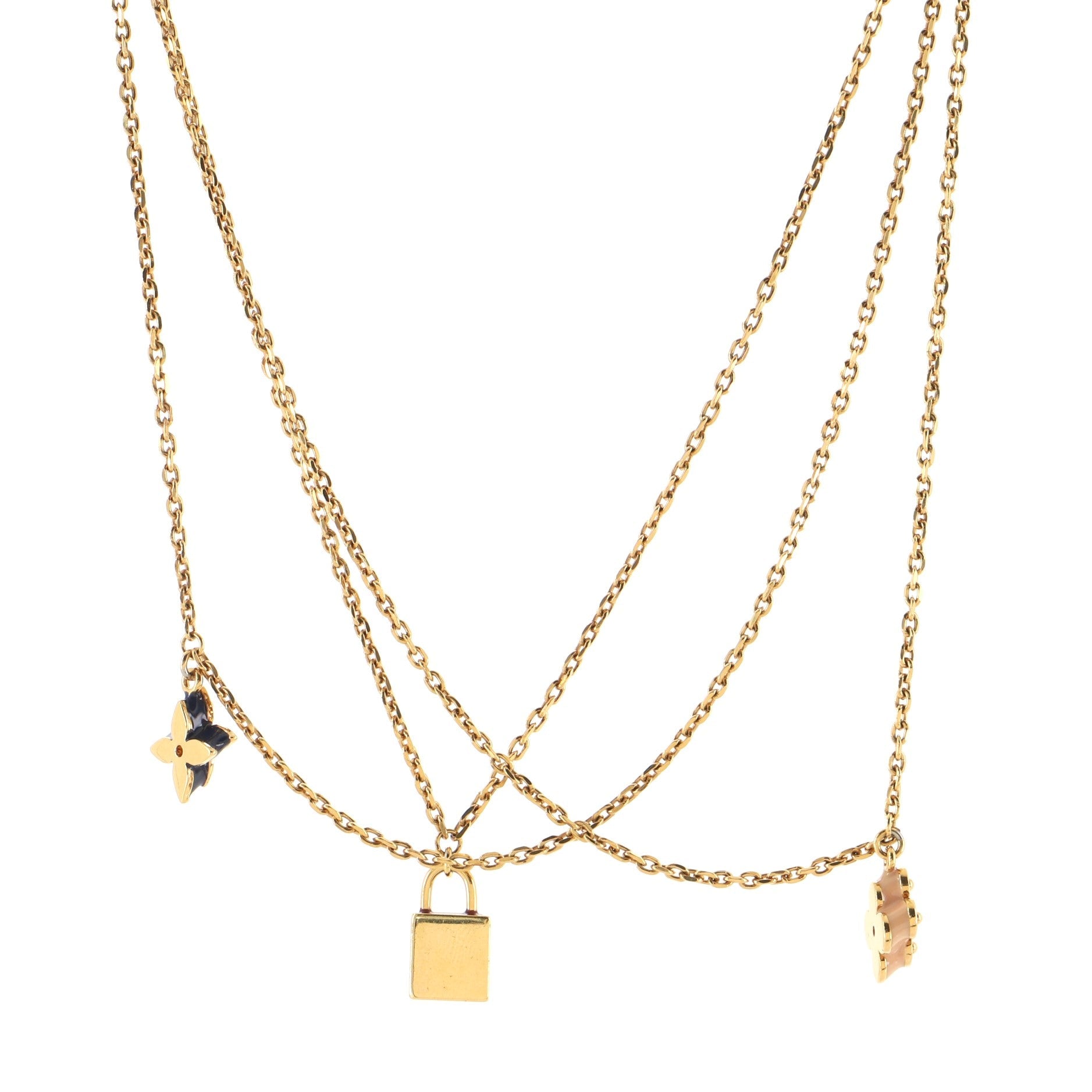 Sweet Charms Multistrand Necklace Metal with Enamel