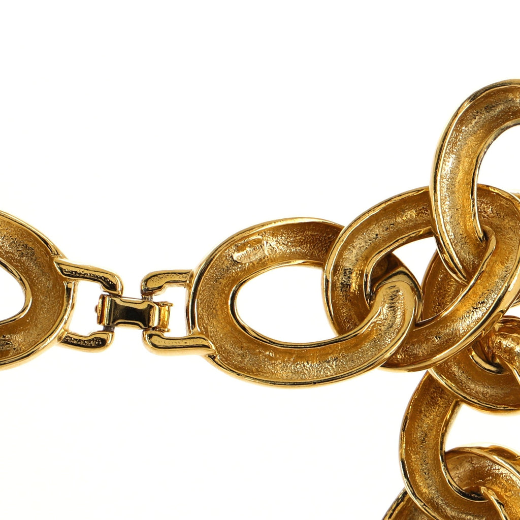 Chunky Chain Necklace Metal with Crystals
