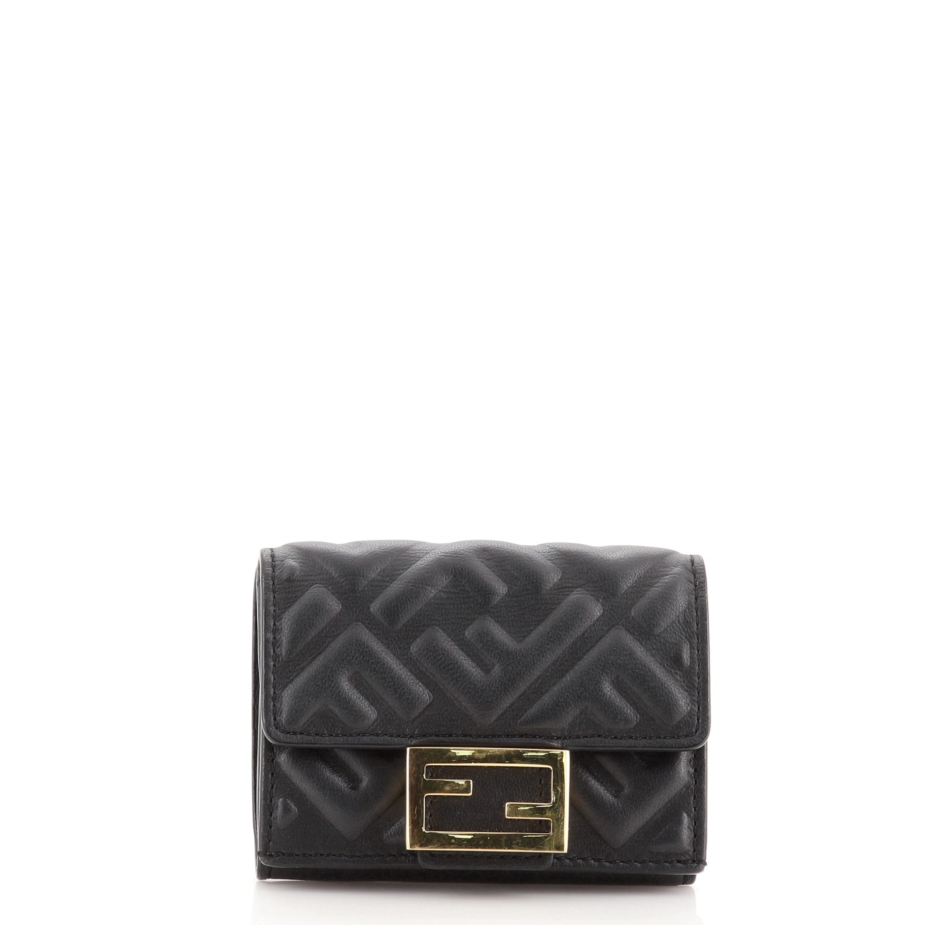 Trifold Wallet Zucca Embossed Leather Mini