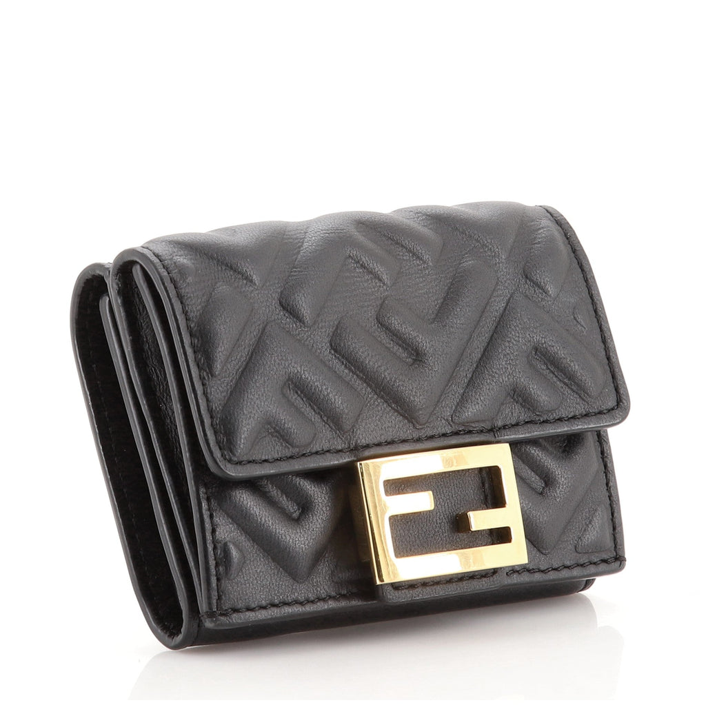 Trifold Wallet Zucca Embossed Leather Mini