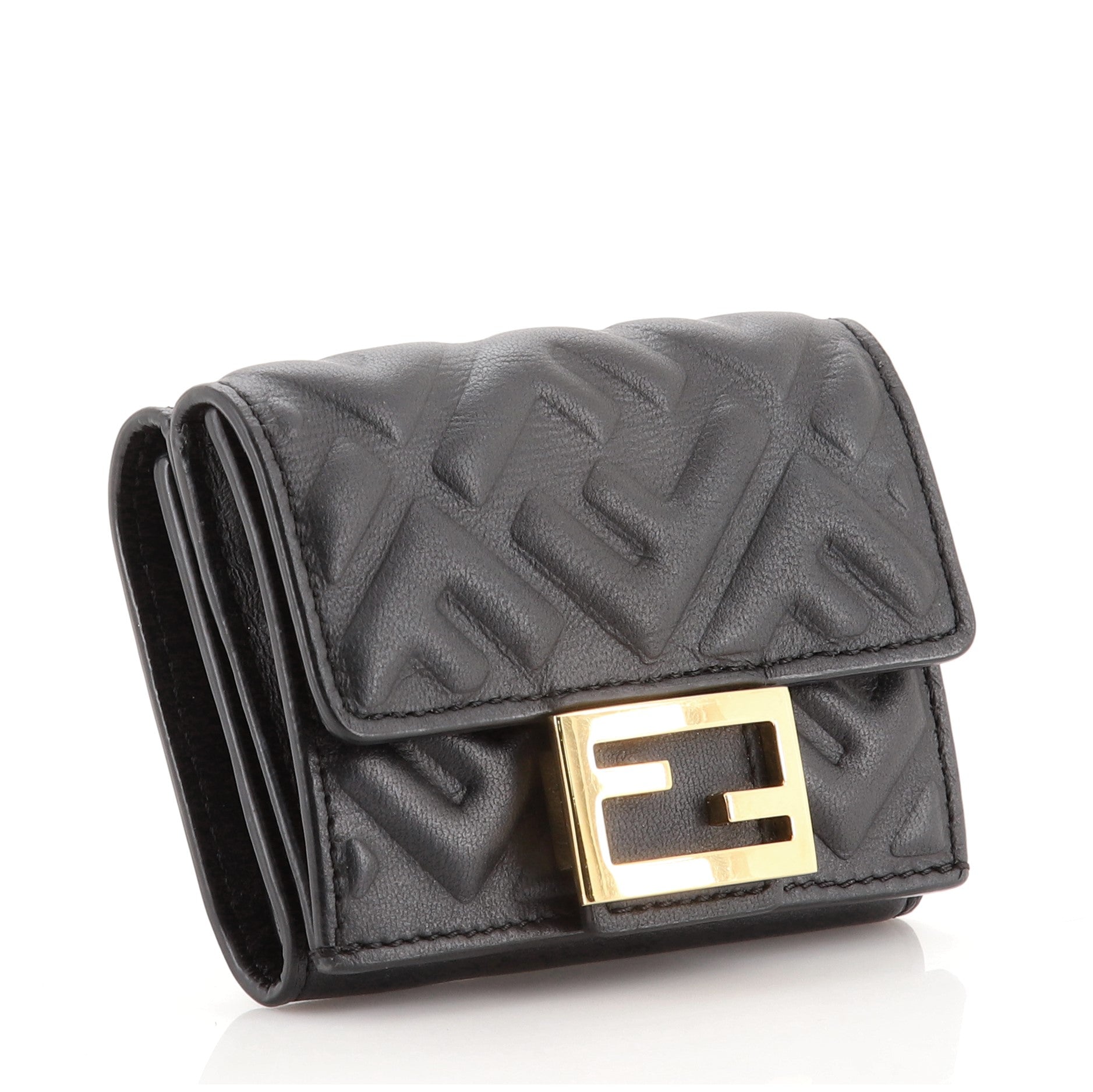 Trifold Wallet Zucca Embossed Leather Mini