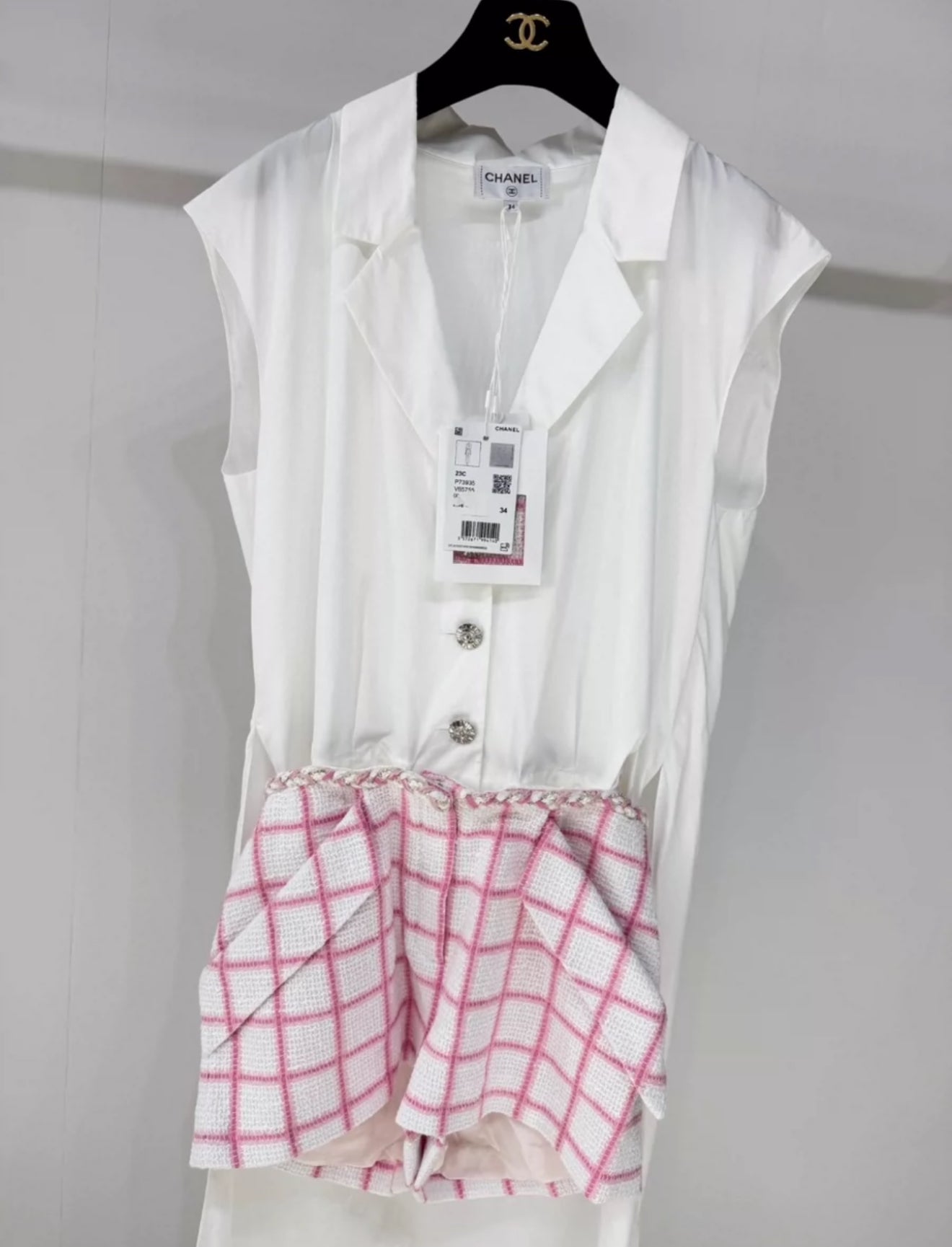 Chanel 23C white & pink jumpsuit