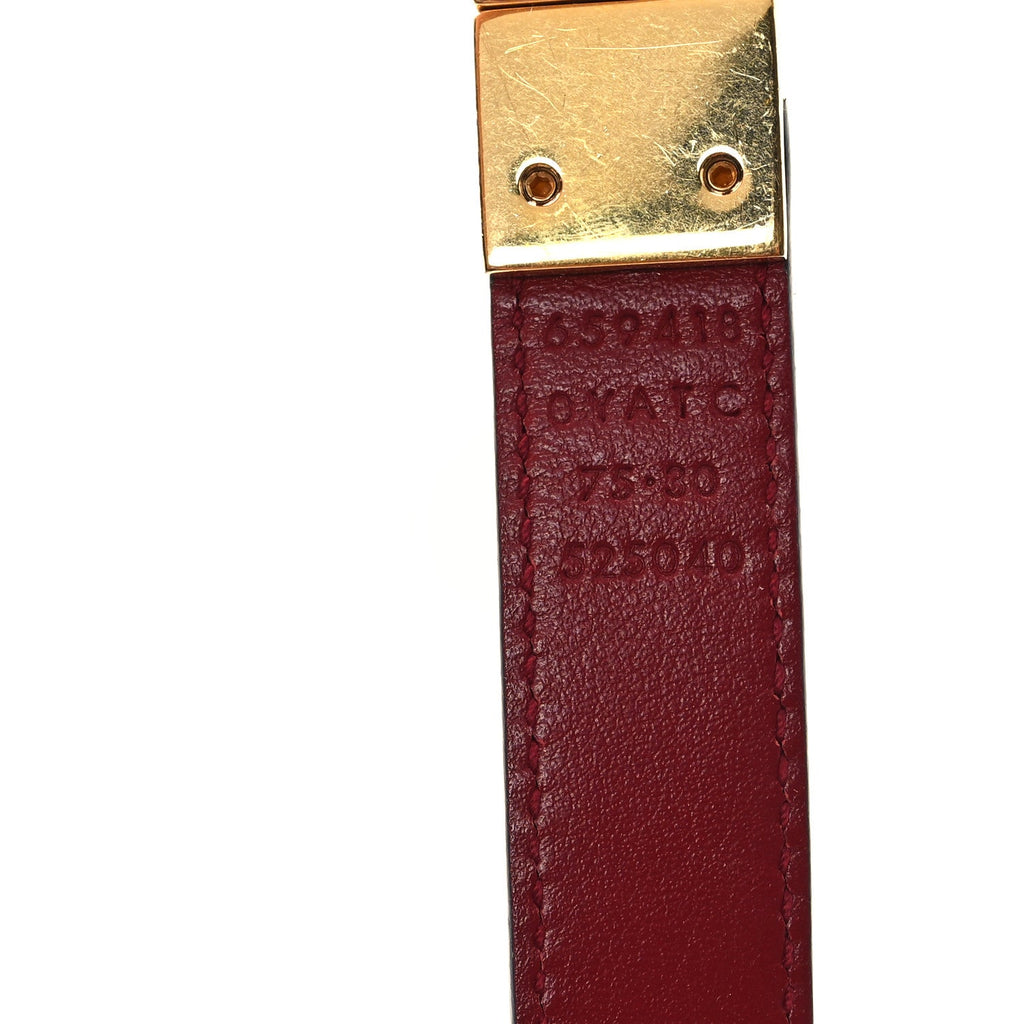 Plutone Calfskin Double G Reversible 20mm Belt 75 30 Black Red
