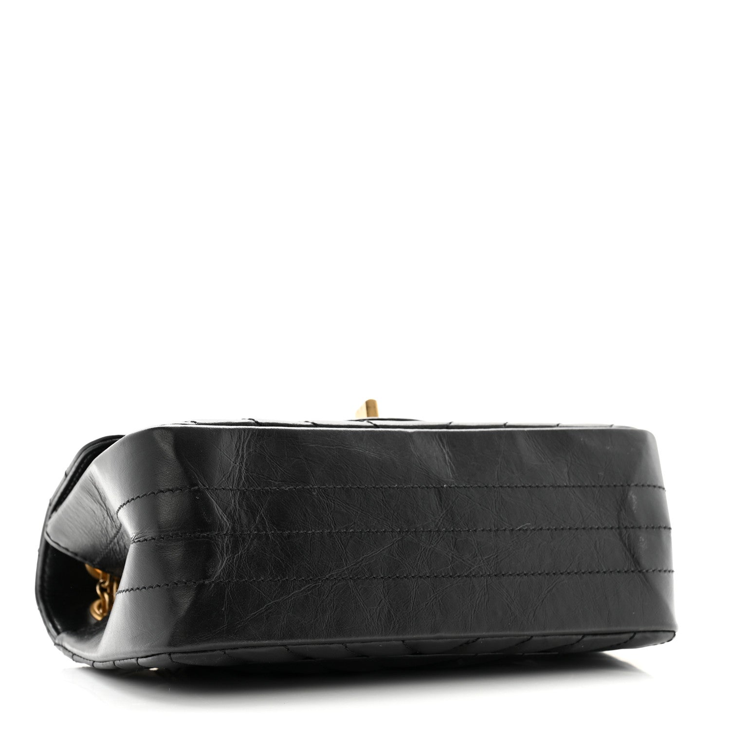 Aged Calfskin Chevron Quilted 2.55 Reissue Mini Flap Black