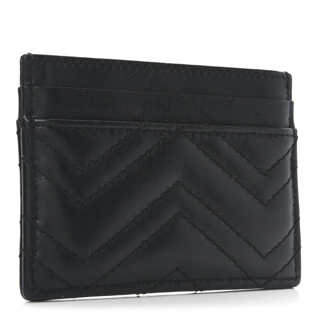 Calfskin Matelasse GG Marmont  Holder Black