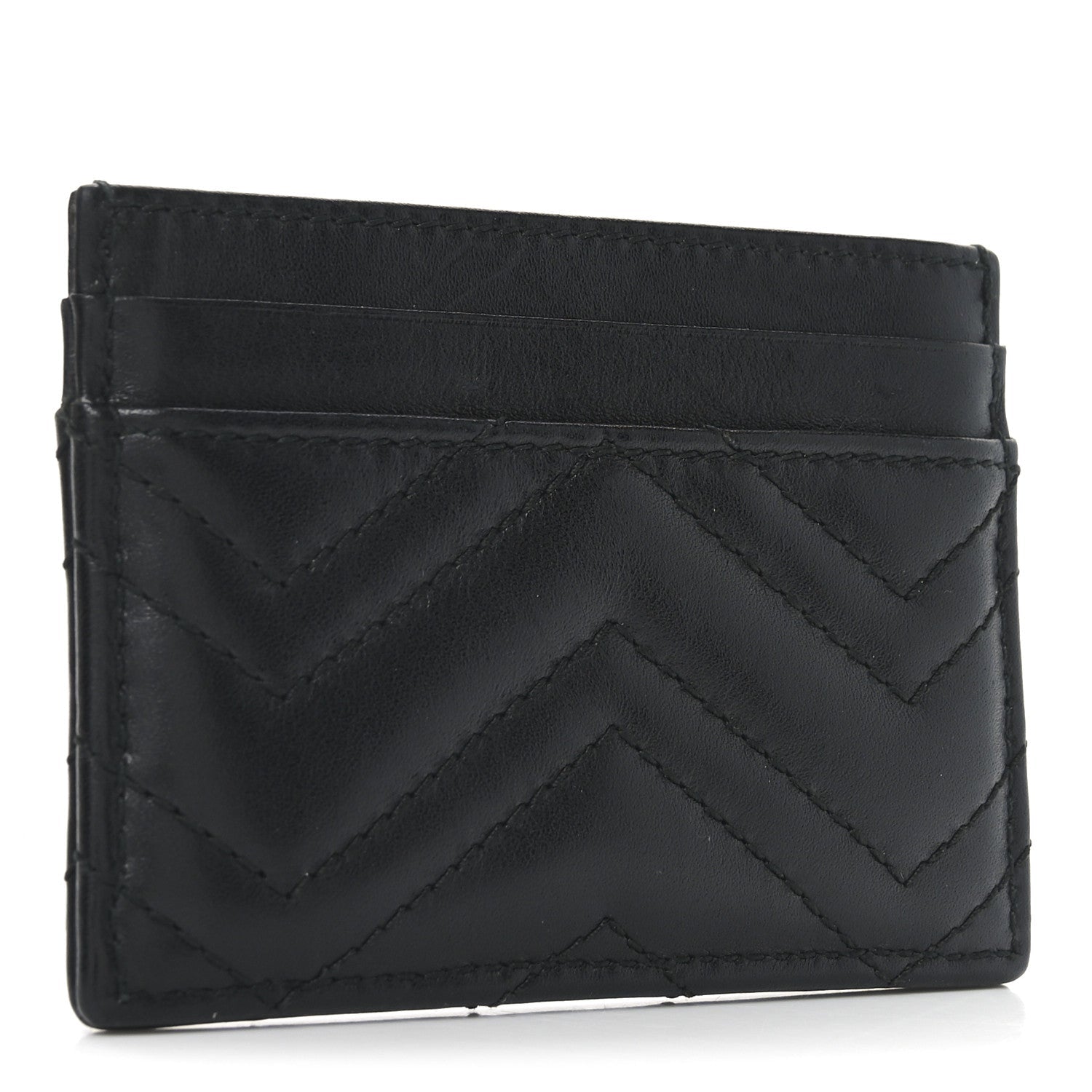 Calfskin Matelasse GG Marmont  Holder Black