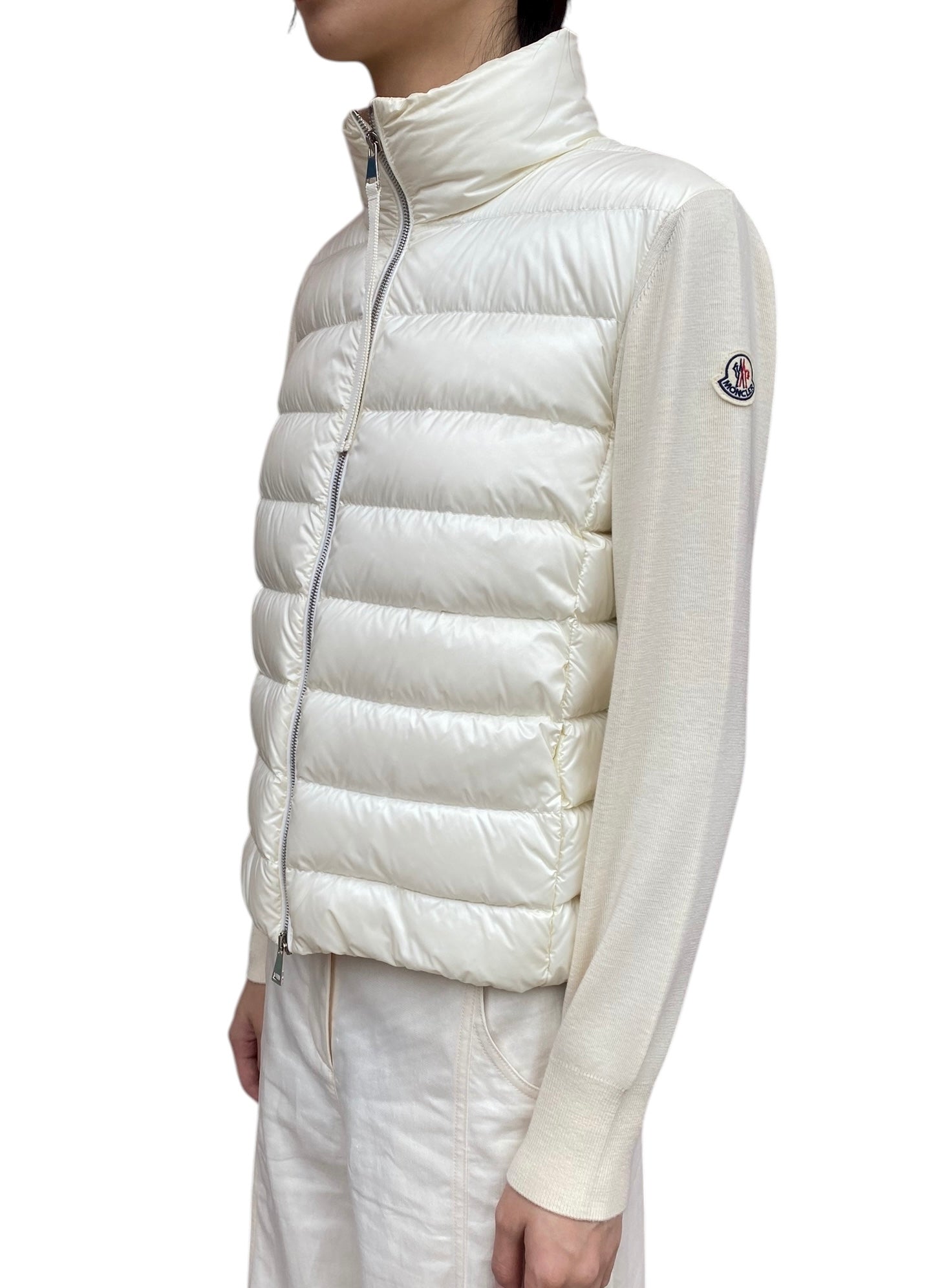 Moncler Ivory Tricot Padded igan - M / US 6-8