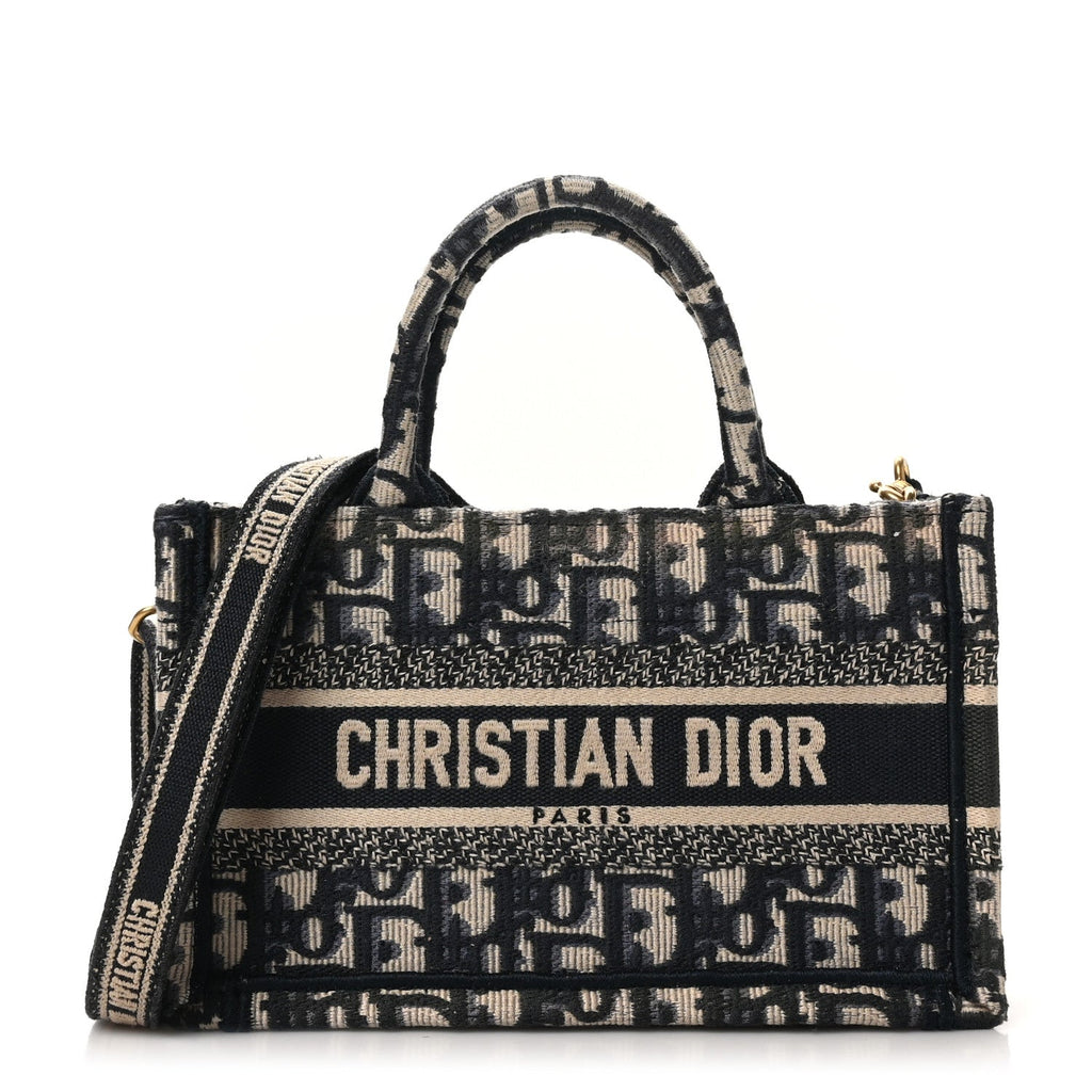 Oblique Mini Book Tote With Strap Blue Multicolor