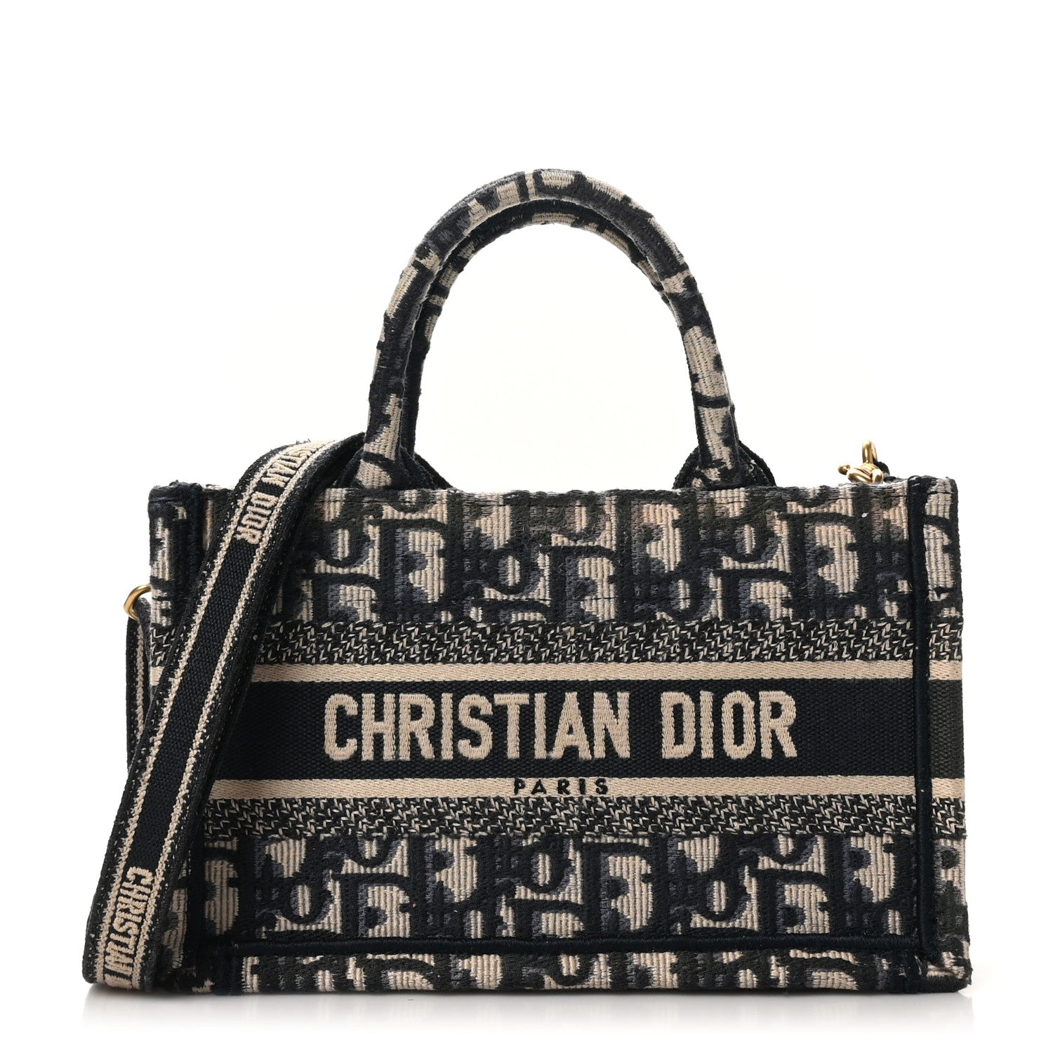Oblique Mini Book Tote With Strap Blue Multicolor
