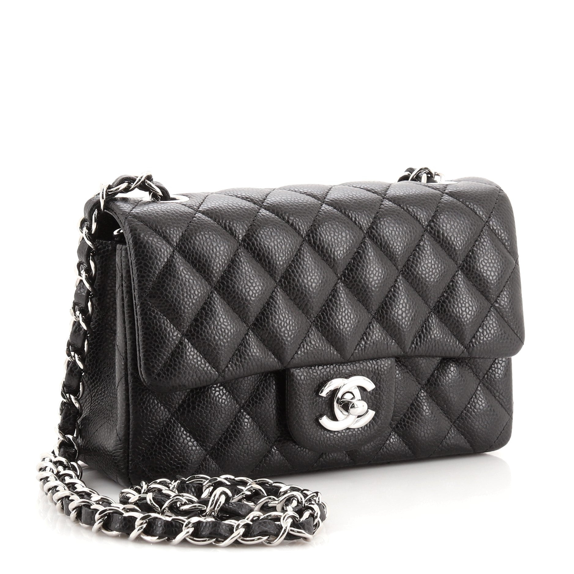 Classic Single Flap Bag Quilted Caviar Mini
