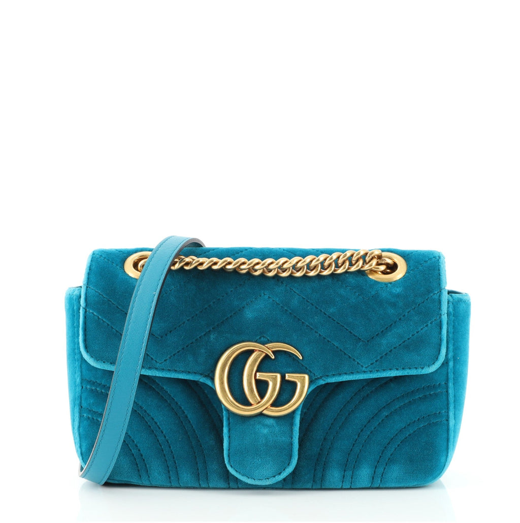 GG Marmont Flap Bag Matelasse Velvet Mini