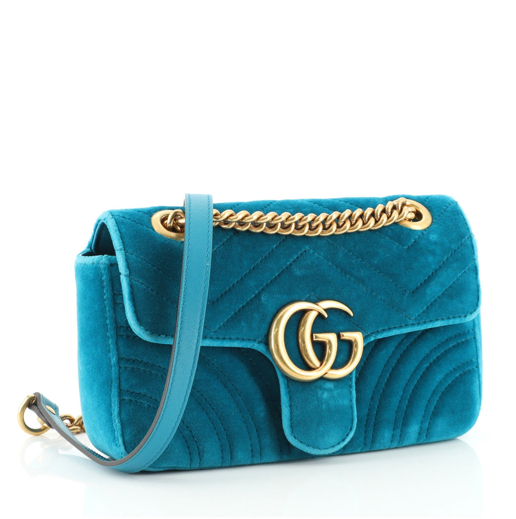 GG Marmont Flap Bag Matelasse Velvet Mini