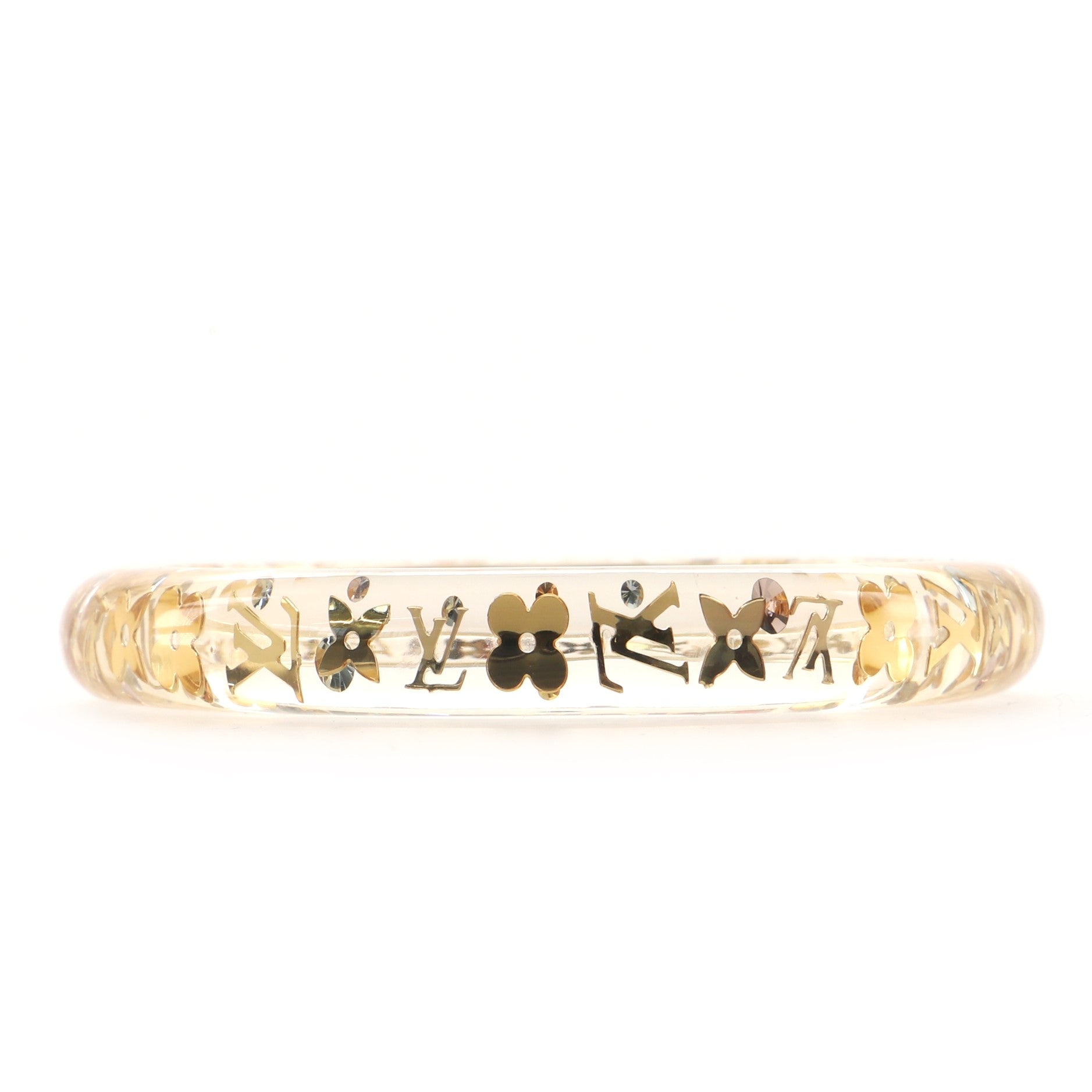 Inclusion Bangle Bracelet Resin with Crystals PM