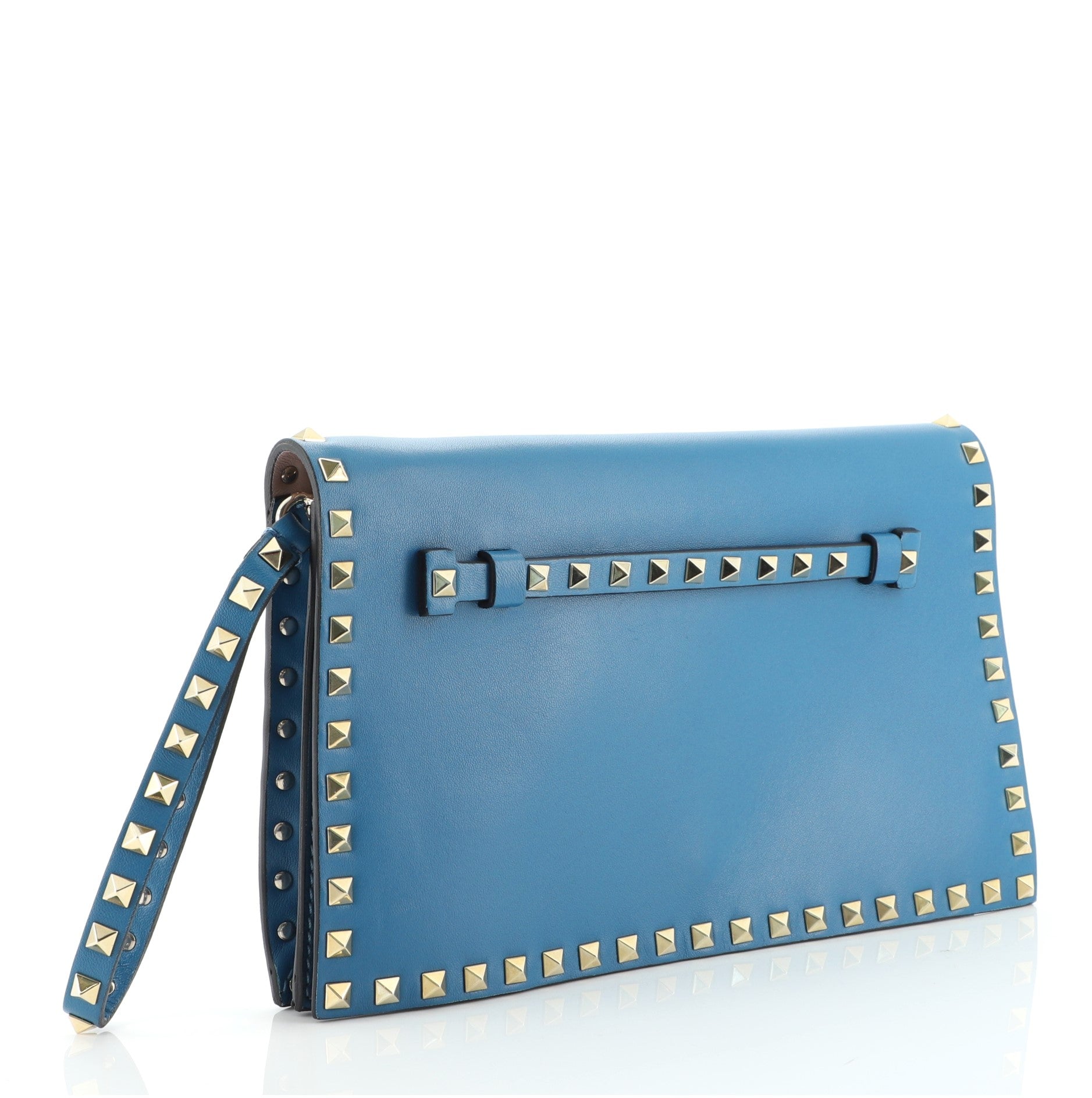 Rockstud Flap Clutch Leather