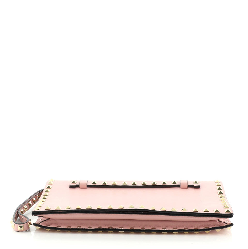 Rockstud Flap Clutch Leather