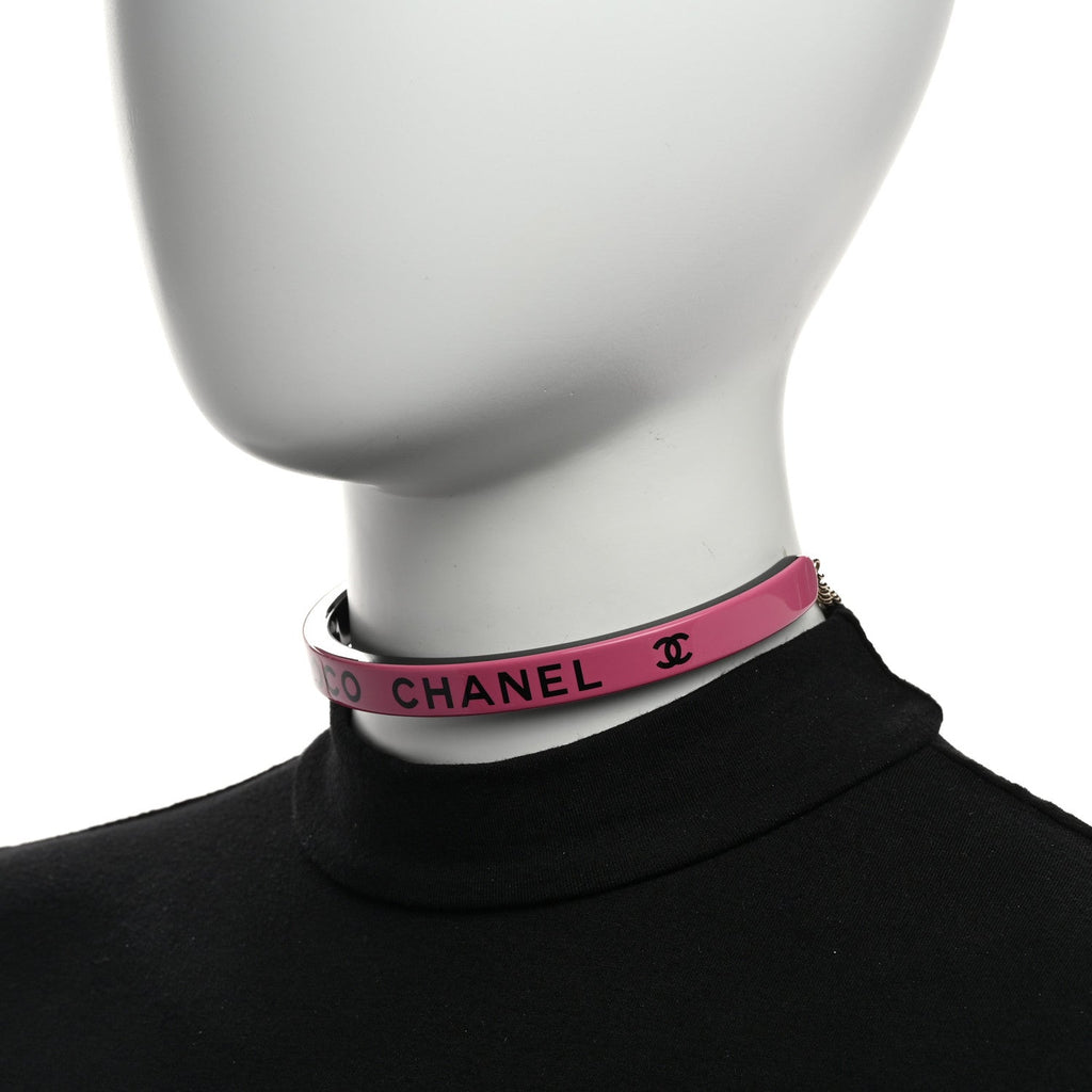 Resin Logo Choker Pink Black