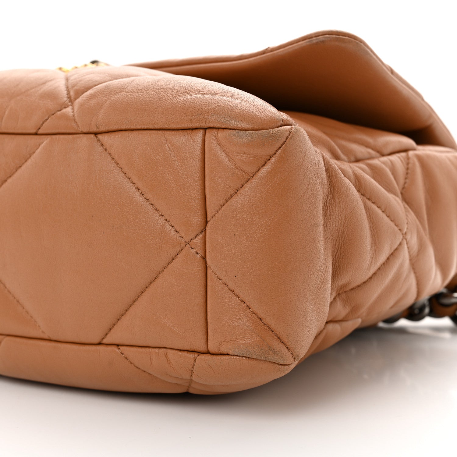 Lambskin Quilted Large Chanel 19 Flap Brown