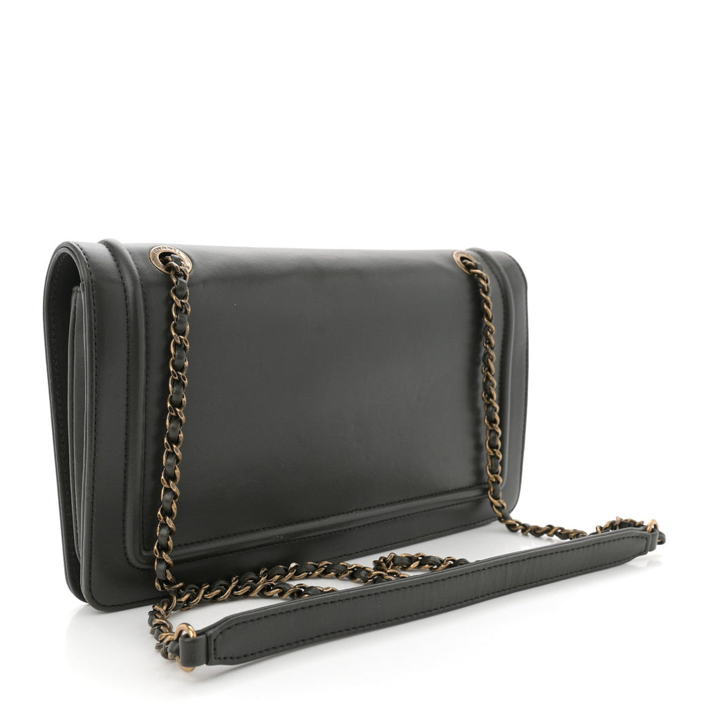 Lambskin CC Antico Flap Dark Khaki