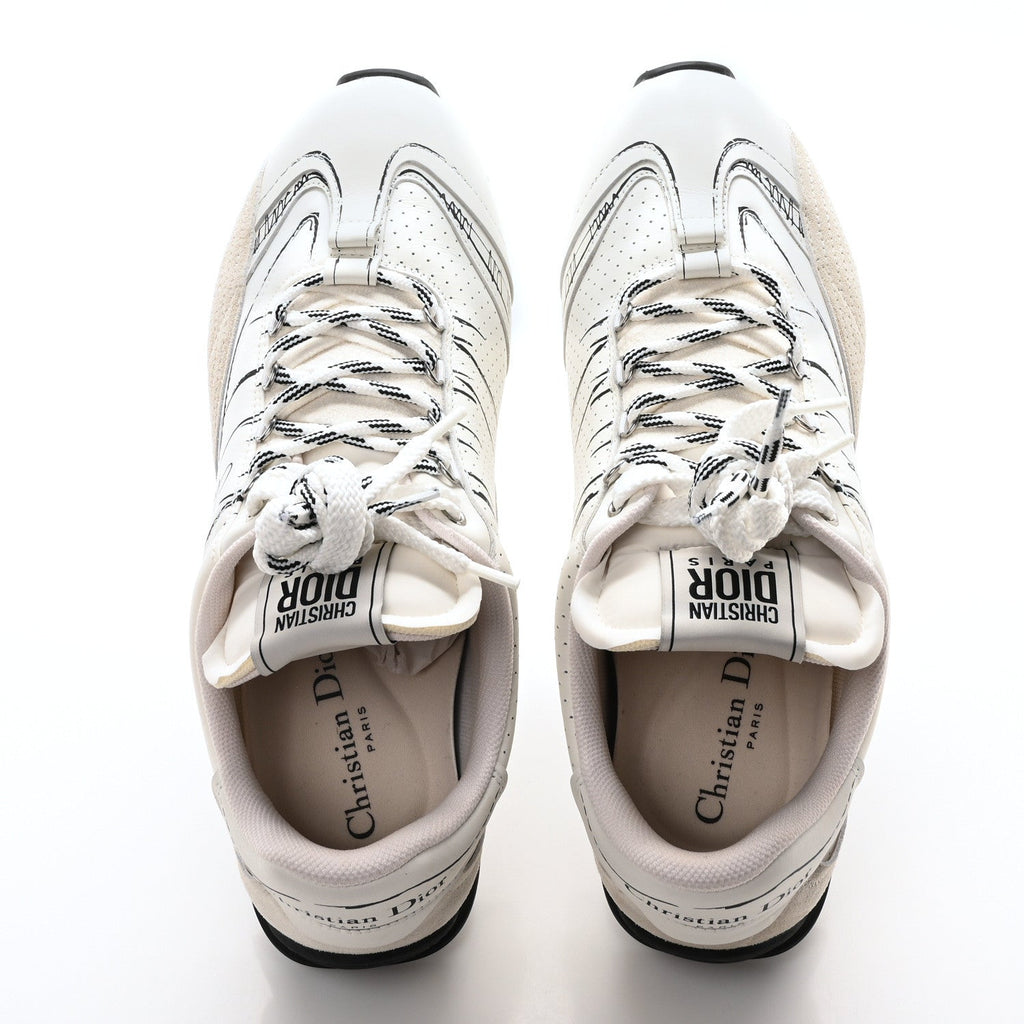 Calfskin Nylon Womens D-Sketch Sneakers 41 White