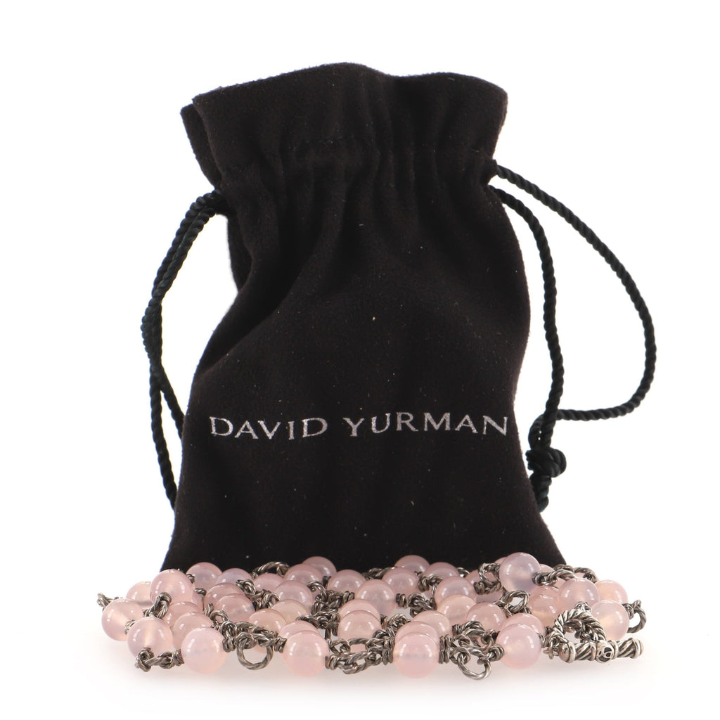 Bijou Beaded Necklace Sterling Silver and Rose Quartz