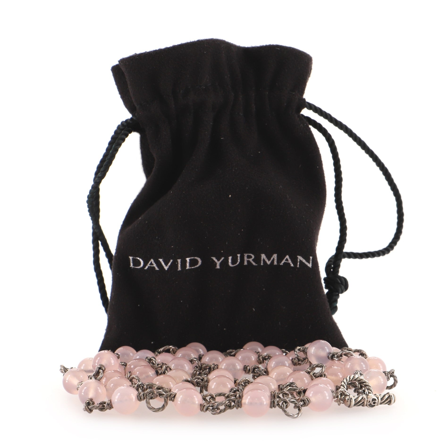 Bijou Beaded Necklace Sterling Silver and Rose Quartz