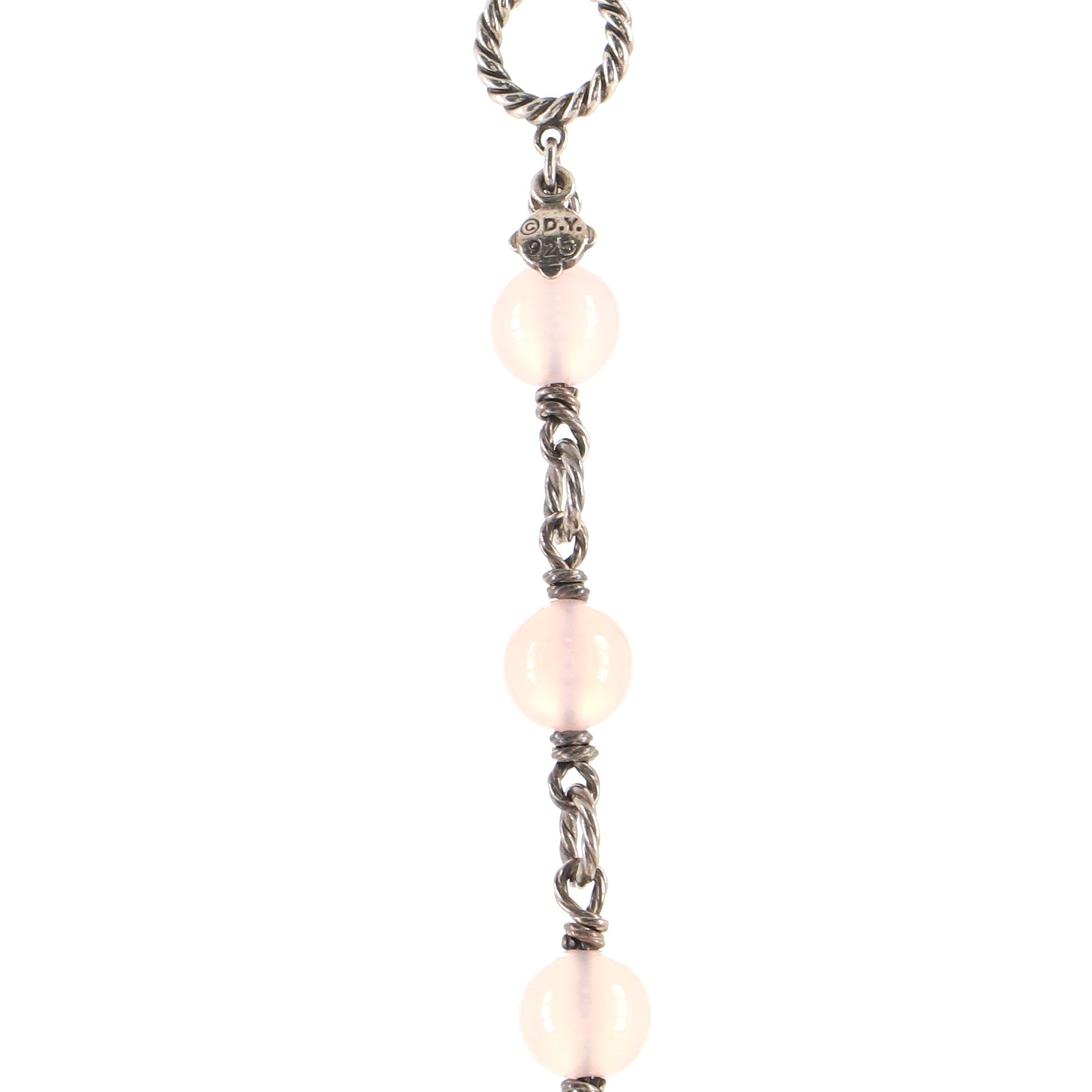 Bijou Beaded Necklace Sterling Silver and Rose Quartz