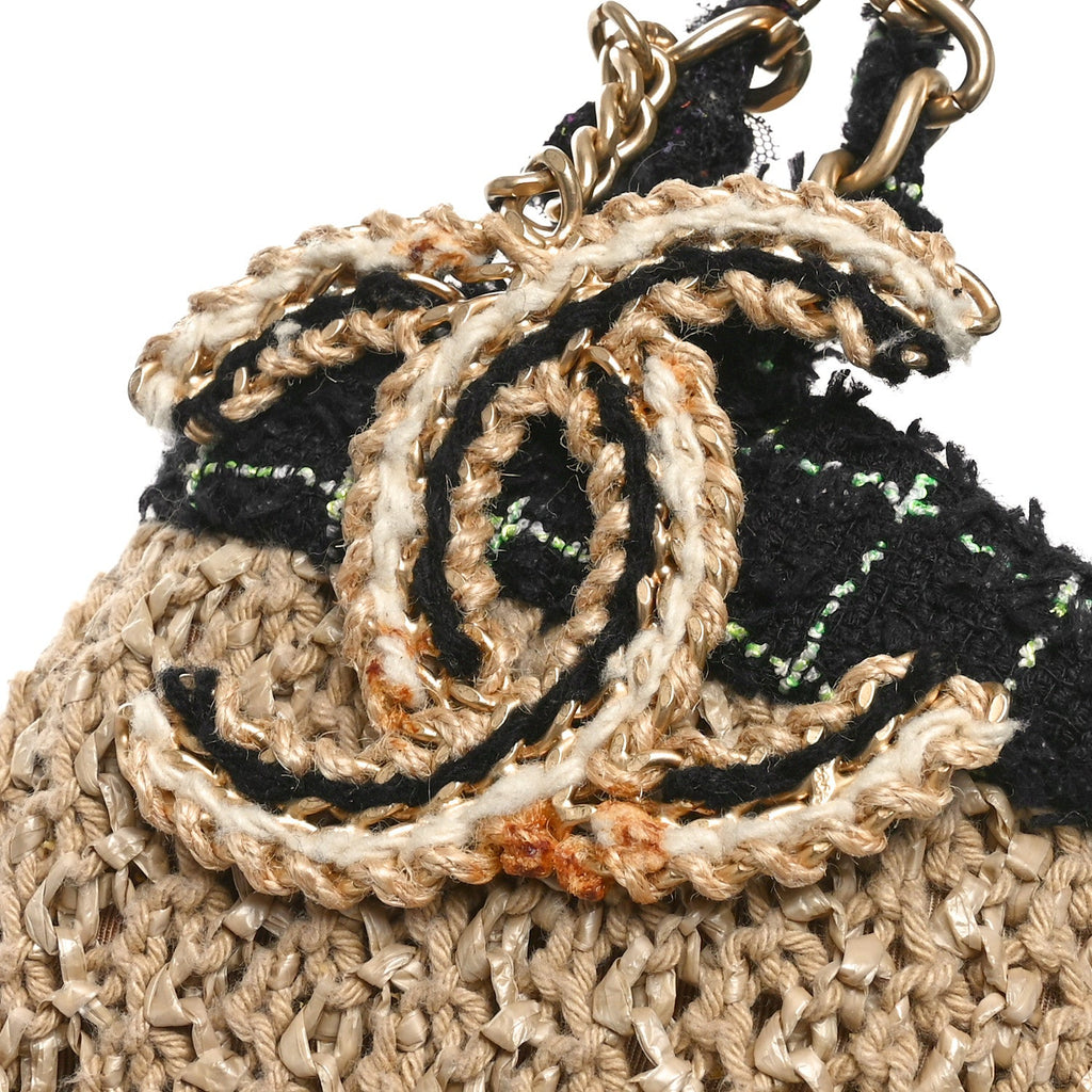 Tweed Woven Raffia Country Coco Hobo