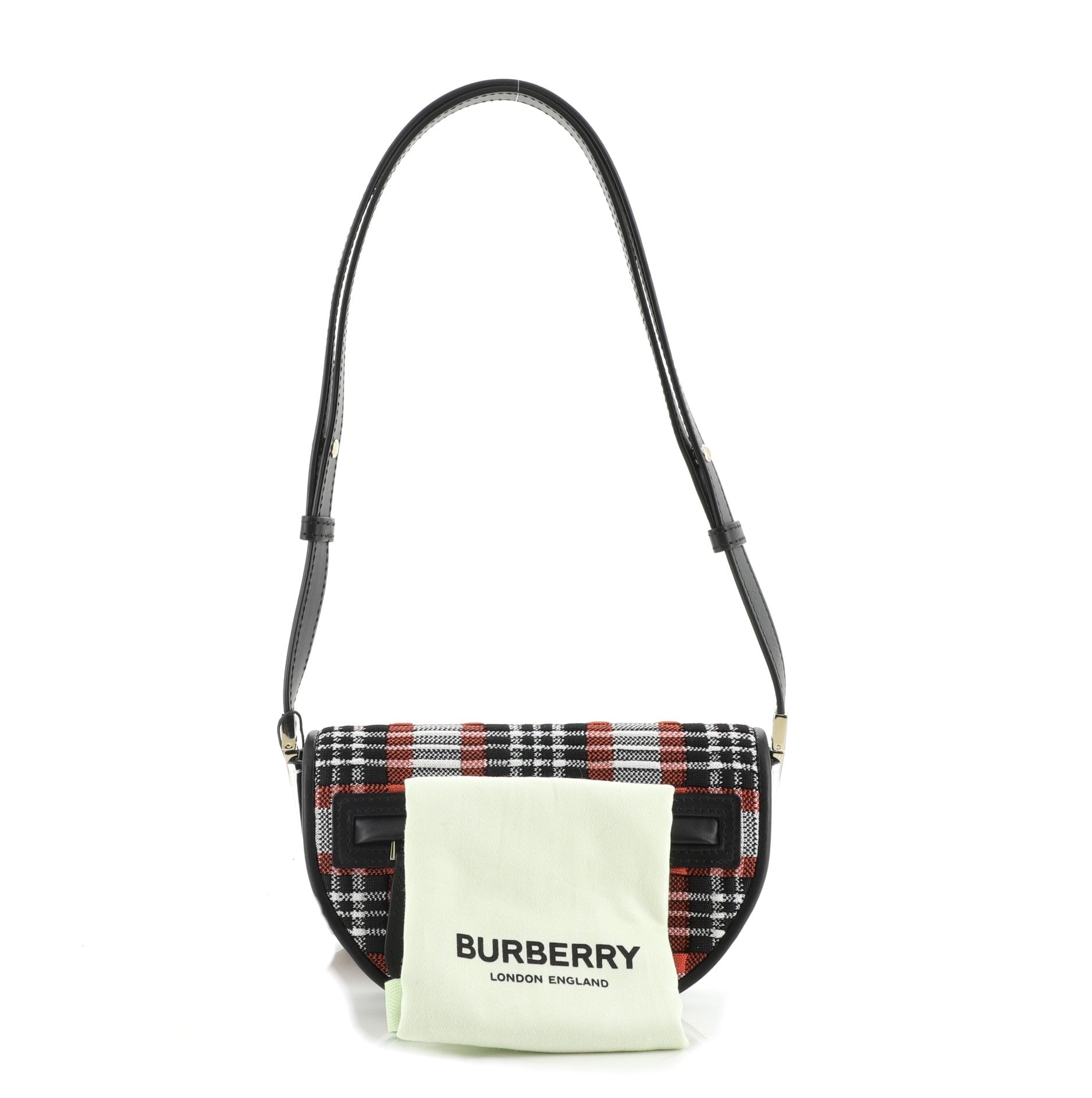 Olympia Bag Knitted Tartan and Leather Mini