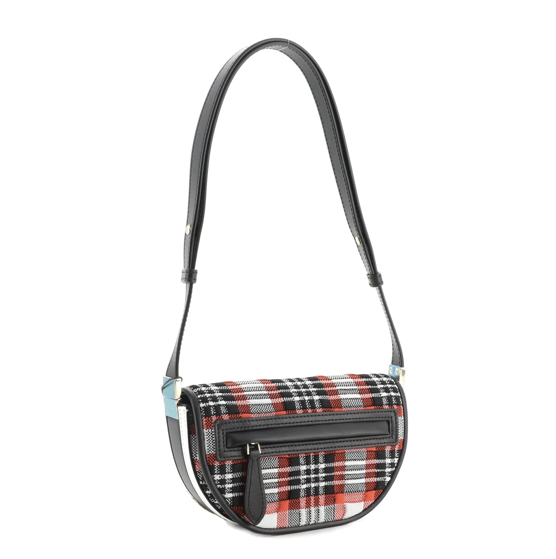 Olympia Bag Knitted Tartan and Leather Mini