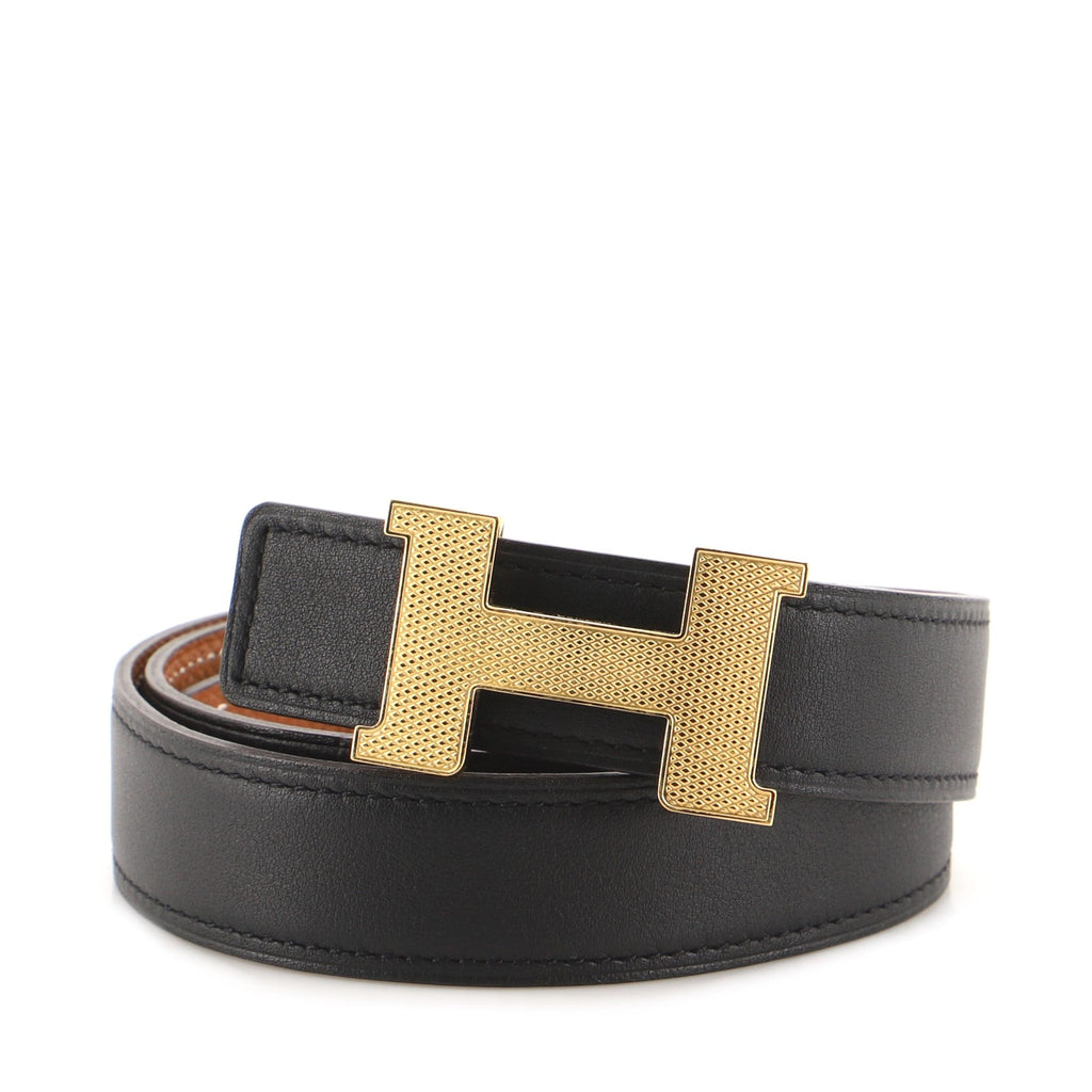 Constance Reversible Belt Leather with Guilloche Hardware Thin 65
