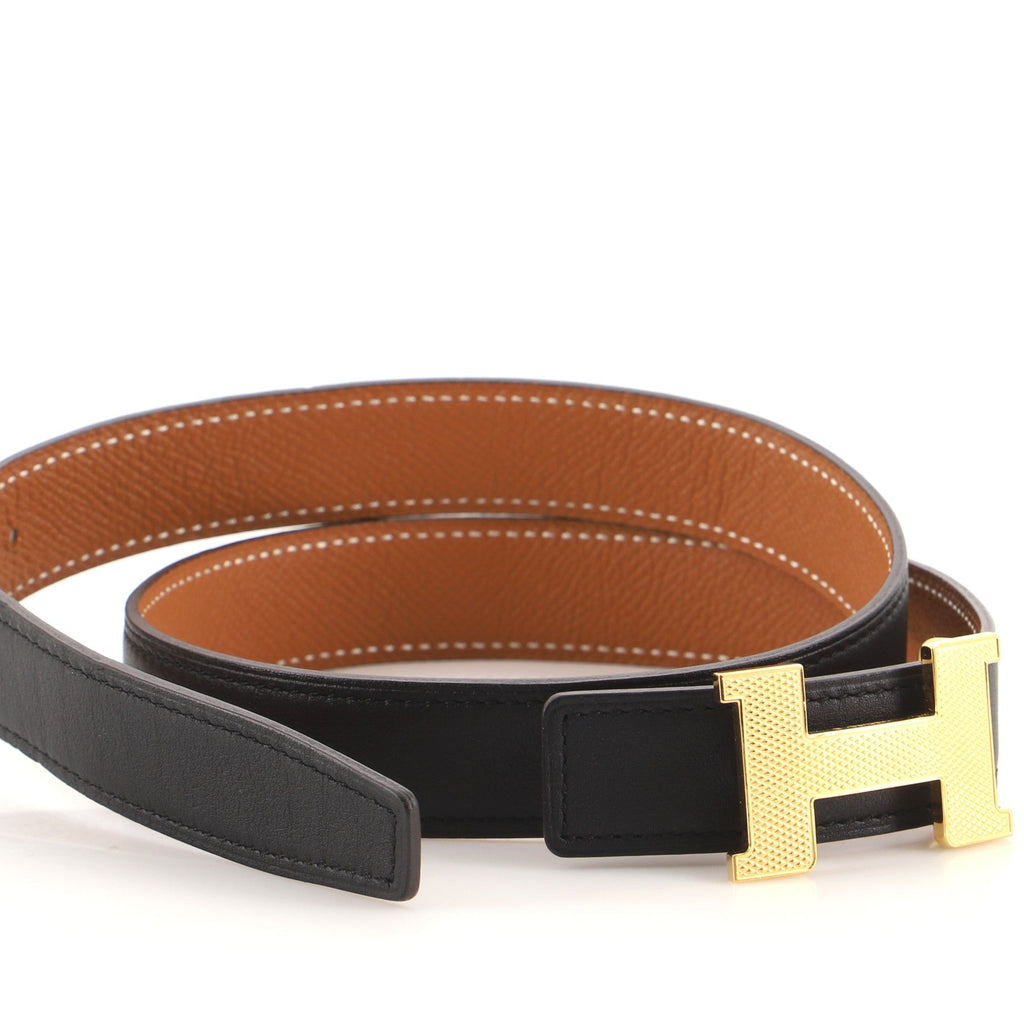 Constance Reversible Belt Leather with Guilloche Hardware Thin 65