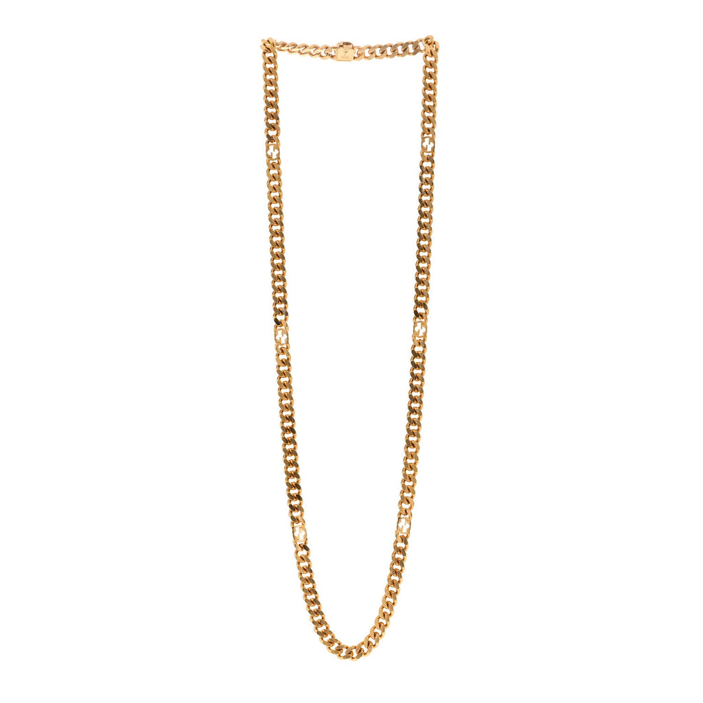 Metal Interlocking GG Chain Necklace Gold