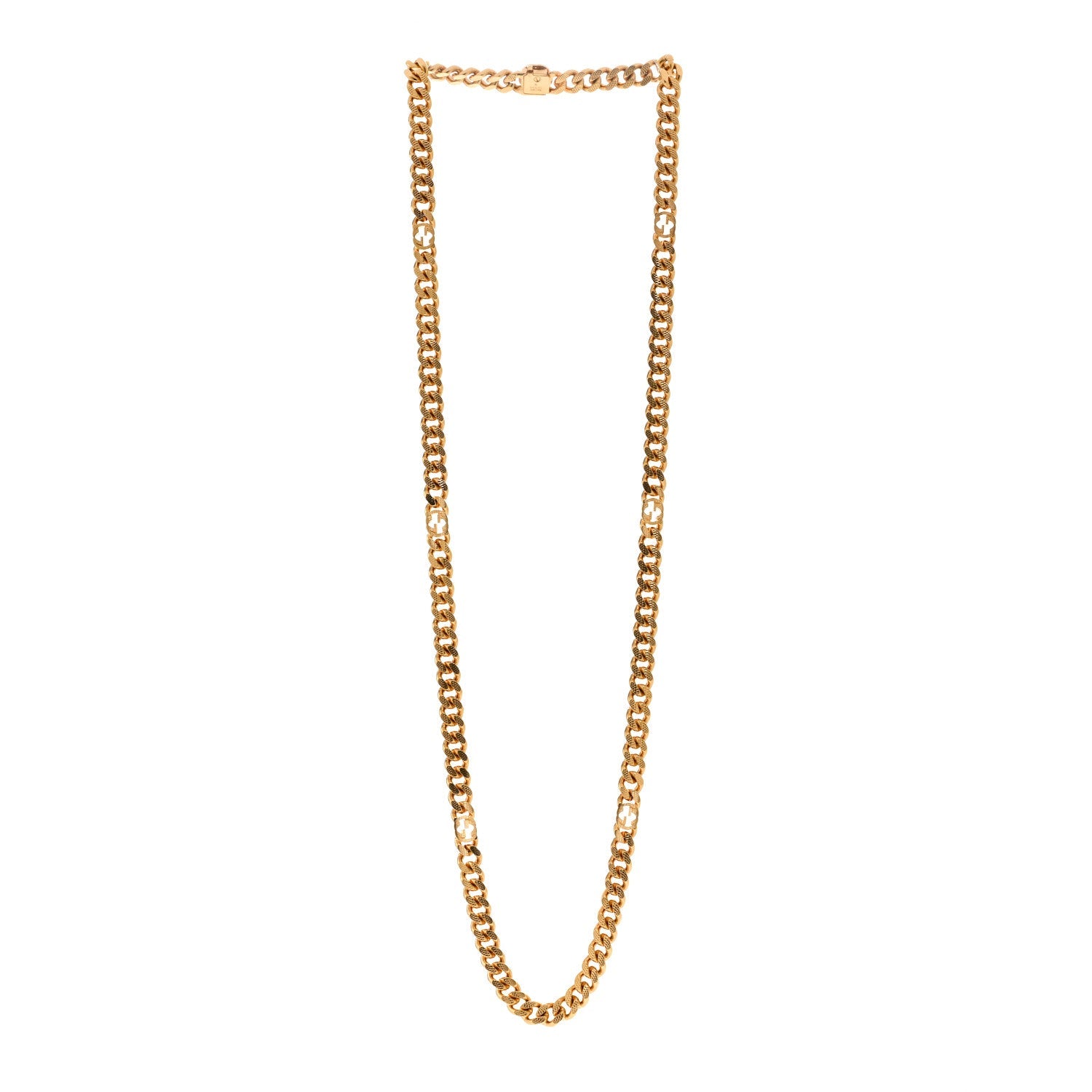 Metal Interlocking GG Chain Necklace Gold