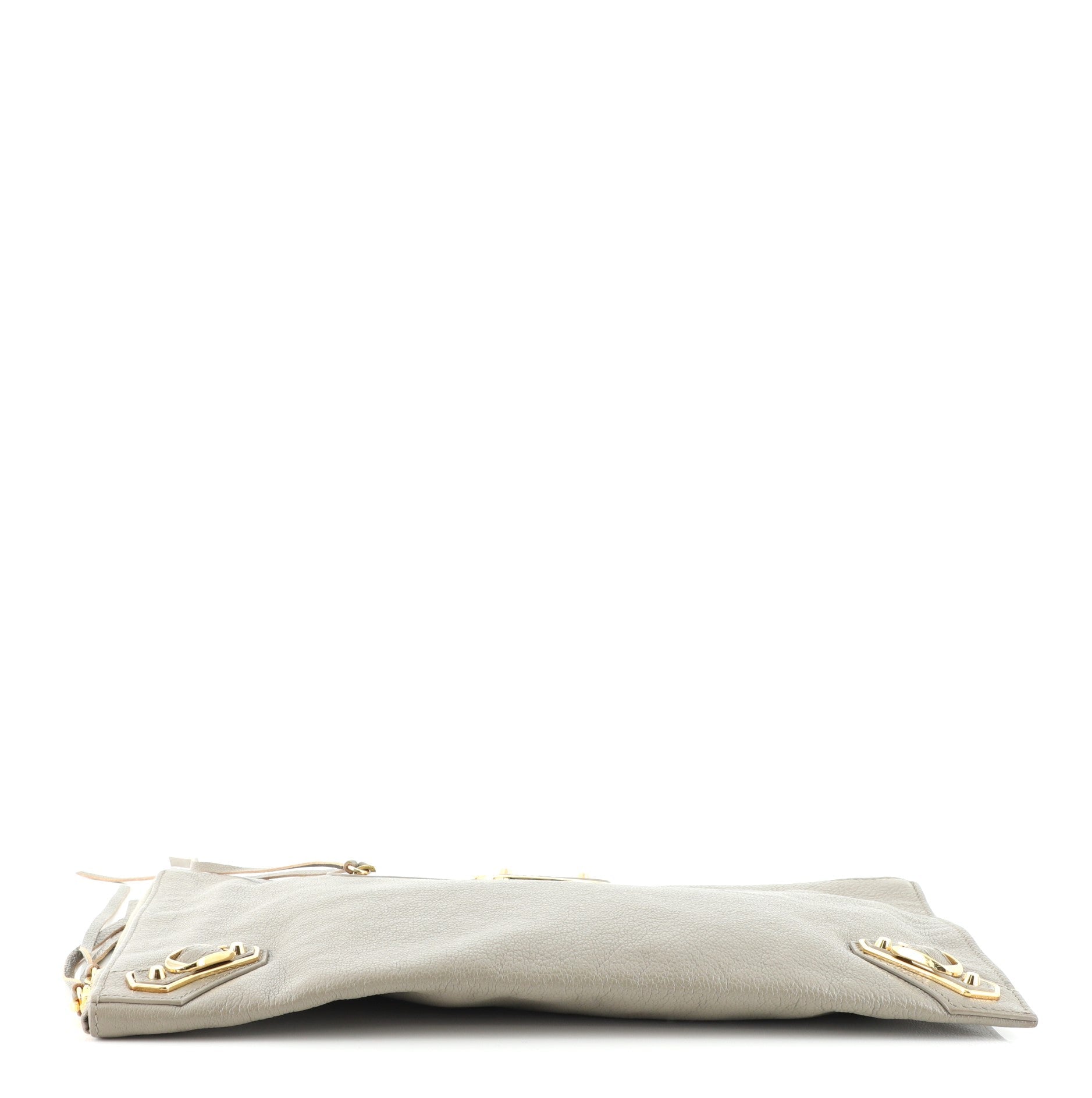 Zip Around Classic Metallic Edge Clutch Leather Medium