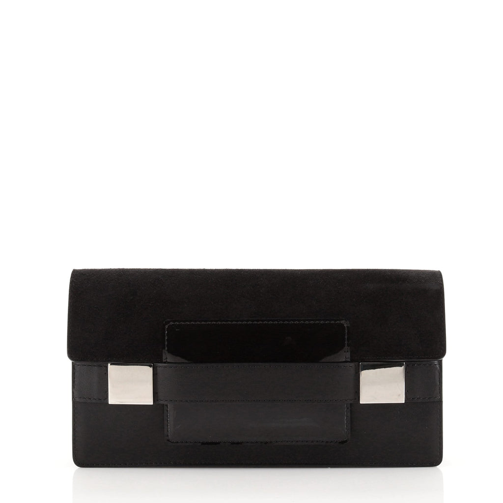 Madame Pochette Clutch Leather and Suede with Patent