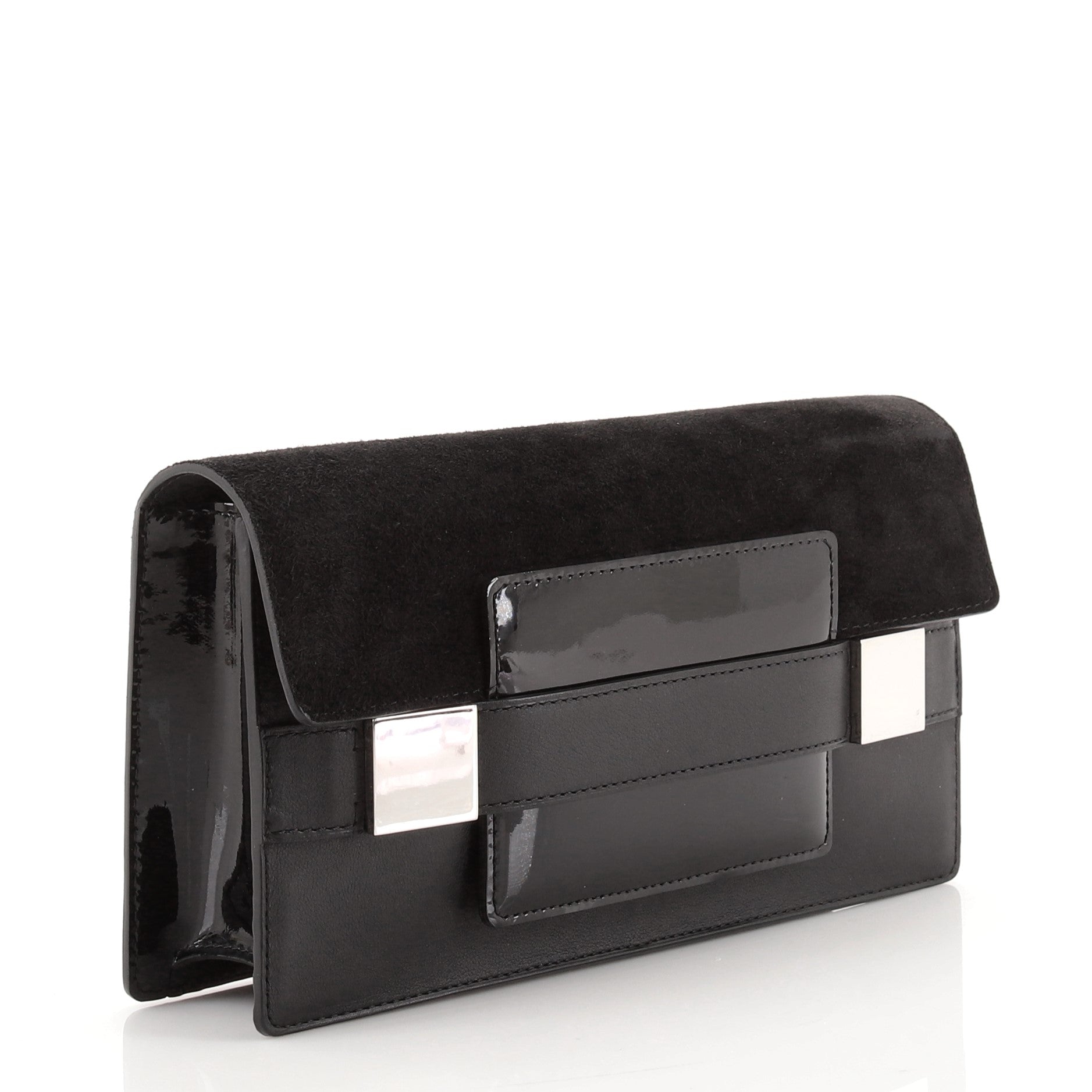 Madame Pochette Clutch Leather and Suede with Patent