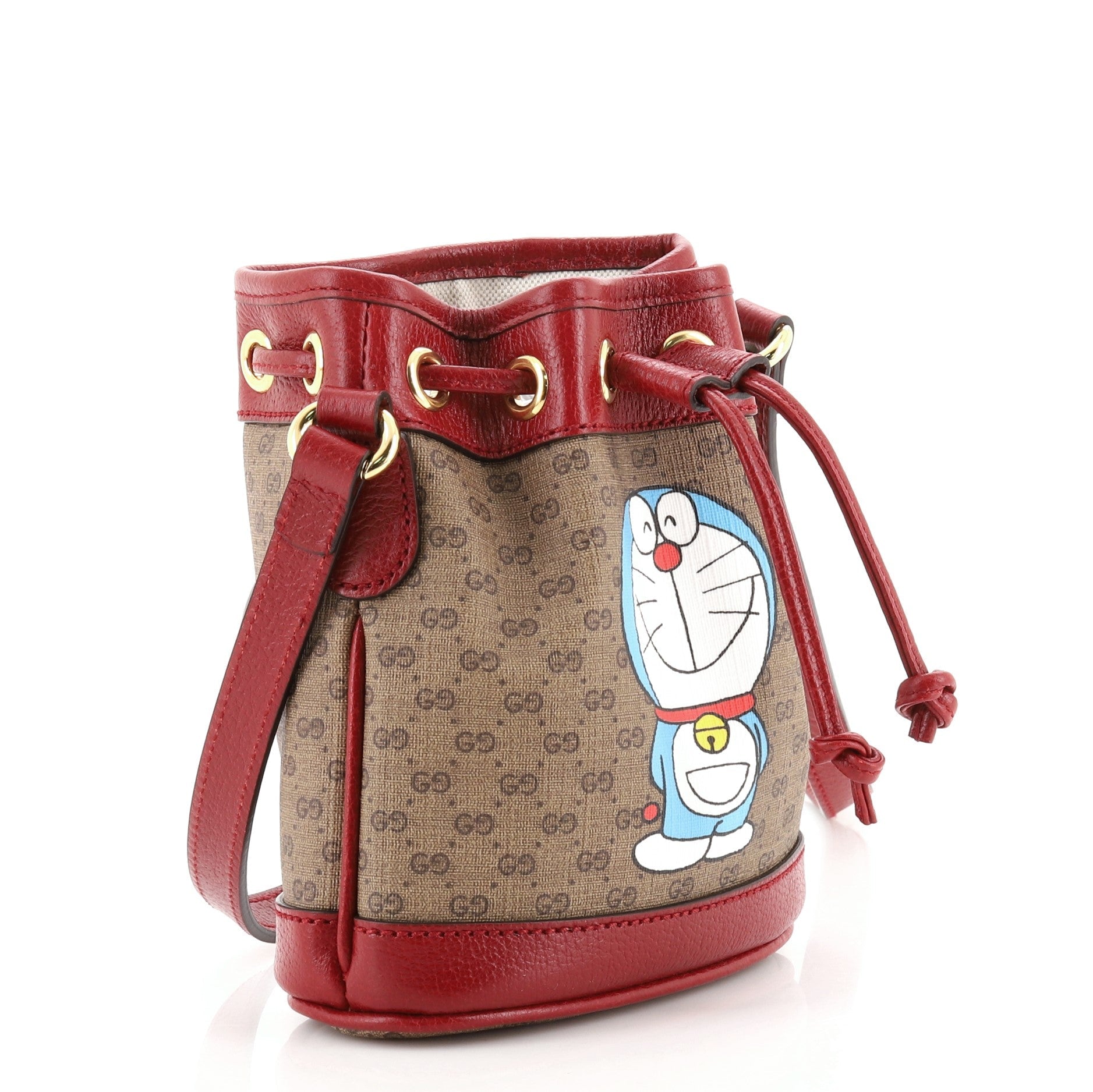 Doraemon Bucket Bag Printed Mini GG Coated Canvas Mini