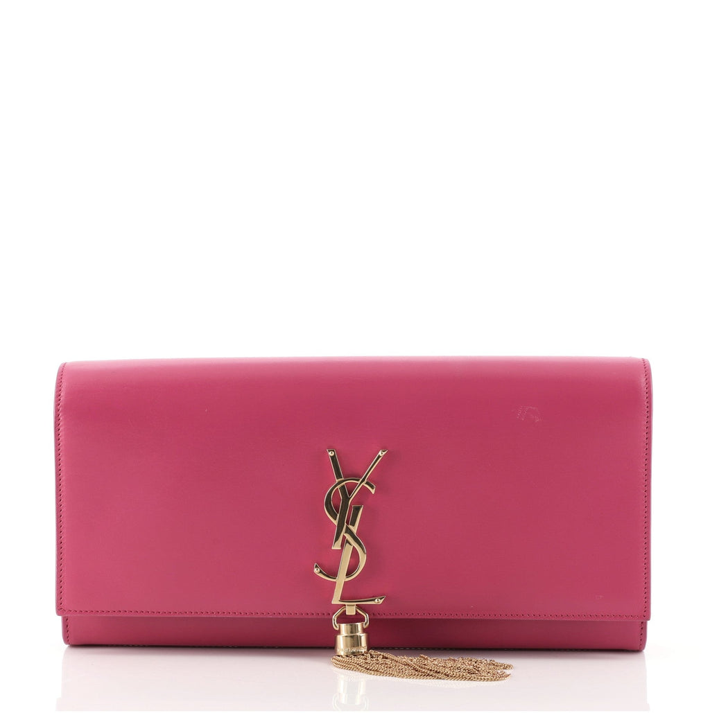 Classic Monogram Tassel Clutch Leather Long