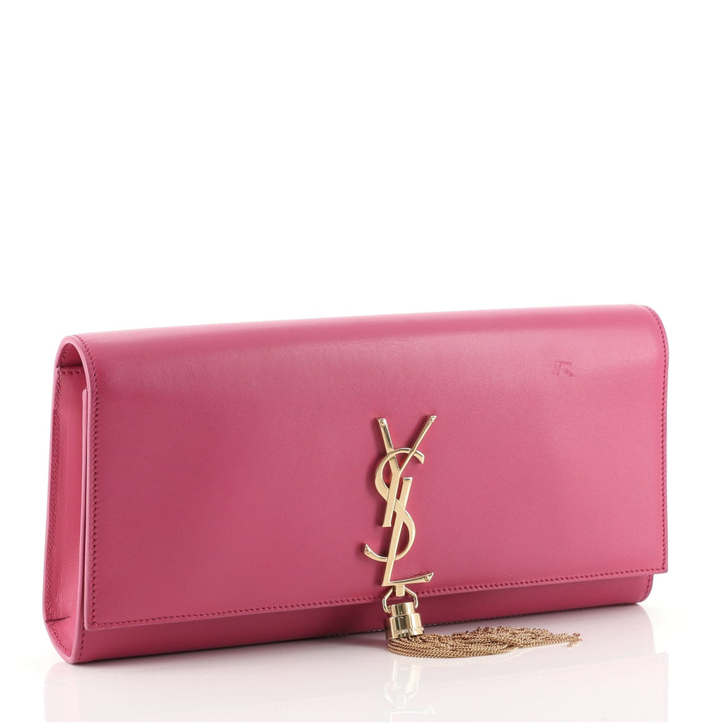 Classic Monogram Tassel Clutch Leather Long