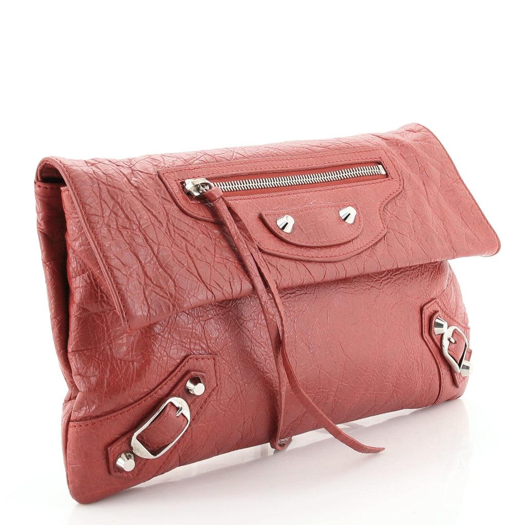 Classic Studs Envelope Strap Clutch Leather