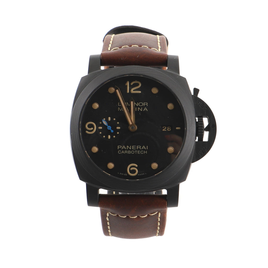 Luminor Marina 1950 3 Day Automatic Watch Carbotech and Titanium with Leather 44