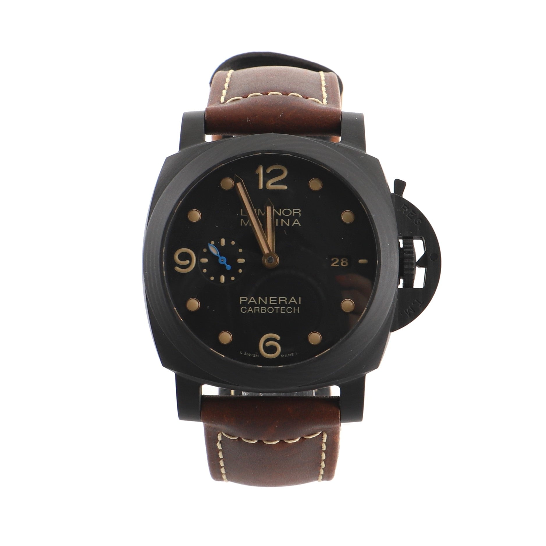 Luminor Marina 1950 3 Day Automatic Watch Carbotech and Titanium with Leather 44