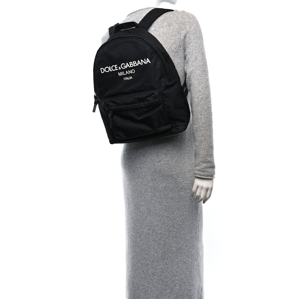 Nylon Logo Childrens Backpack Black